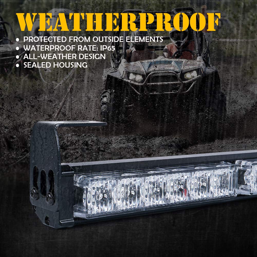 Xprite 30 Inch Offroad LED Strobe Light Bar - Brake/Reverse/Turn Signal for UTV/ATV/Polaris RZR XP 1000/900 - G4-RYW