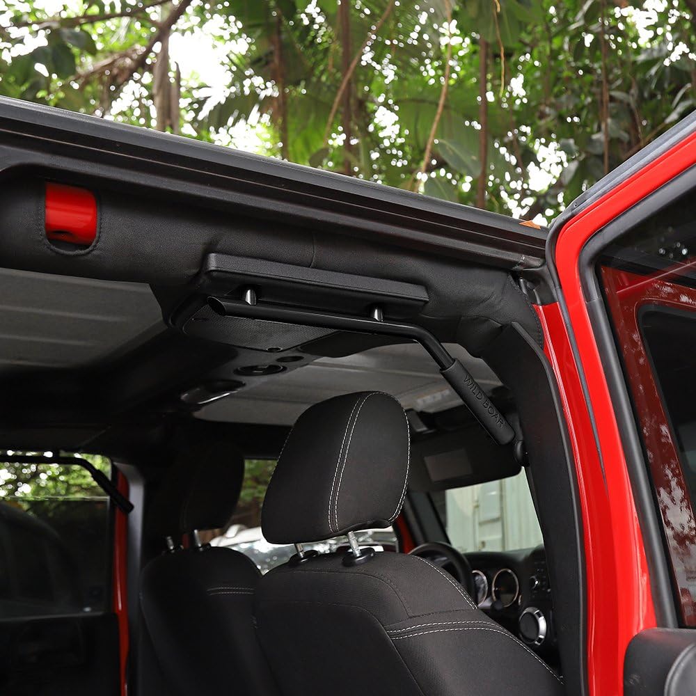 Voodonala Black Rear Grab Handles Roll Bar For 2007-2018 Jeep Jk Wrangler Unlimited 4-Door (Aluminum Alloy)