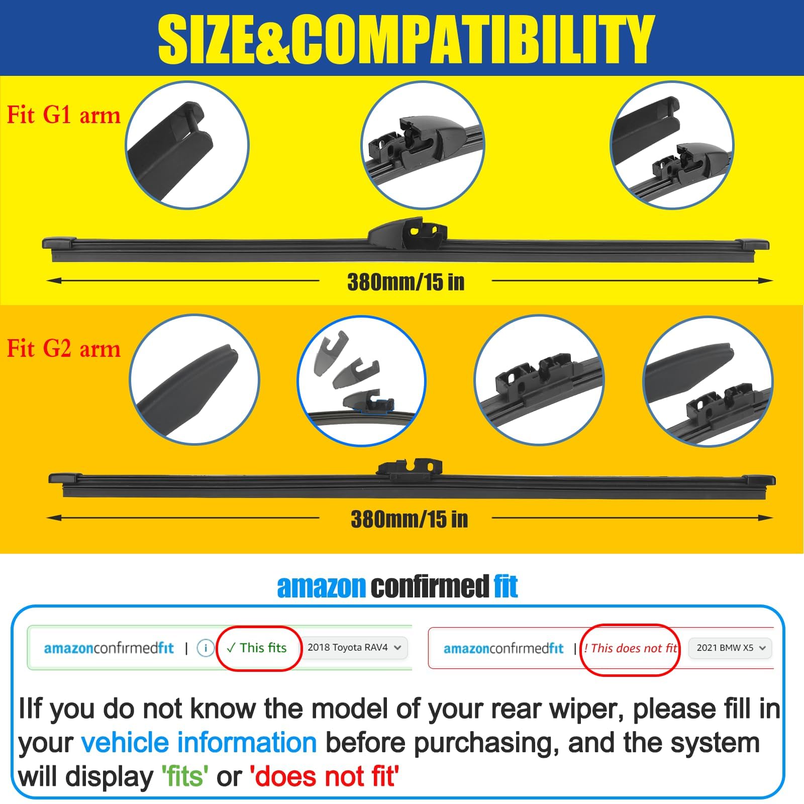 Gspscn 15'' Rear Wiper Blade