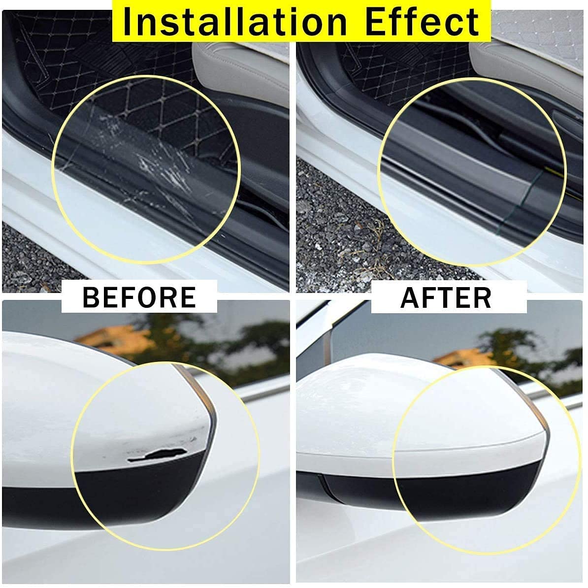 Qbuc Car Door Entry Guards Scratch Cover Protector Paint Threshold Guard,Door Sill Protector,Front Rear Door Entry Sill Guard Sc