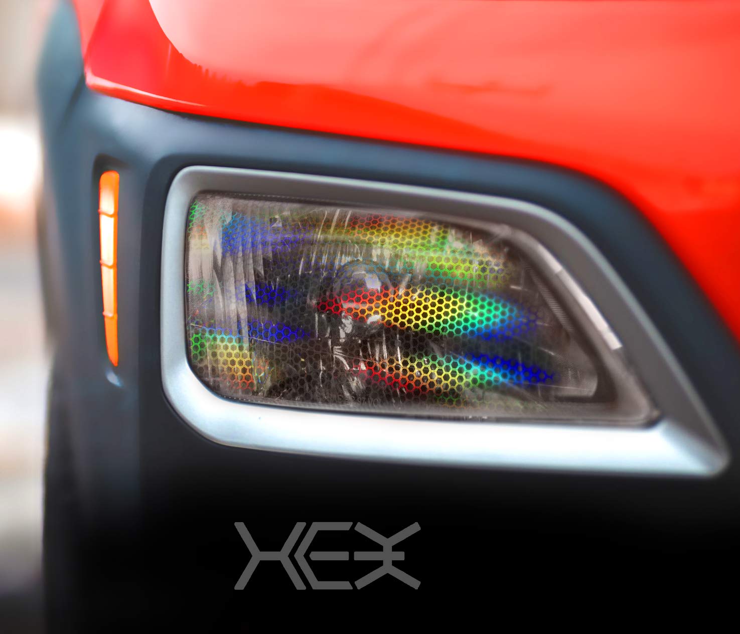 Vvivid+ Bio Hex+ Air-Tint Dark Headlight Vinyl Roll (12    X 60   , Smoke Large Pattern) 2-Pack