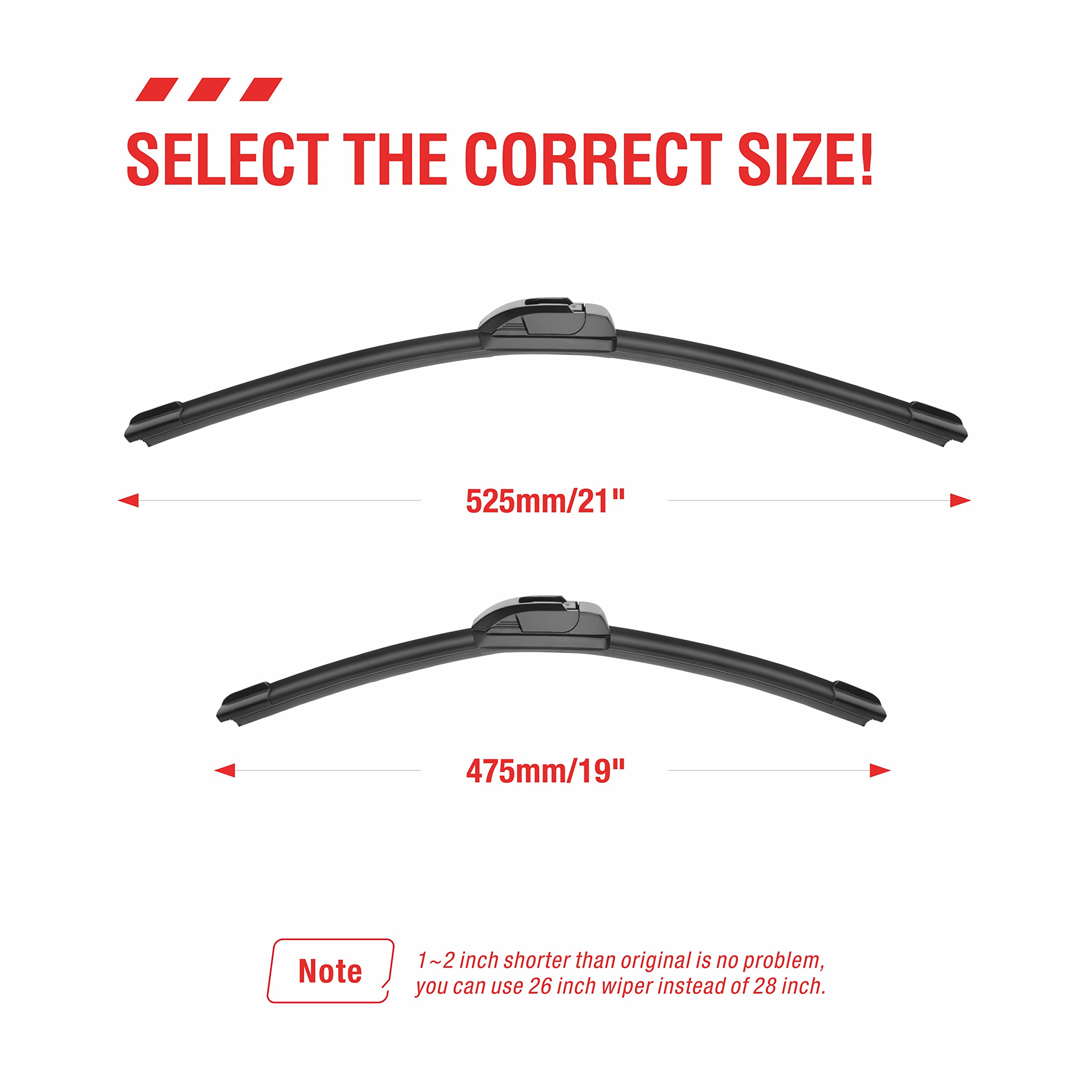 Oem Quality Performance Premium Windshield Wiper Blades 21 And 19,All-Season Auto Replacement Windshield Wiper Blades,Fit Honda