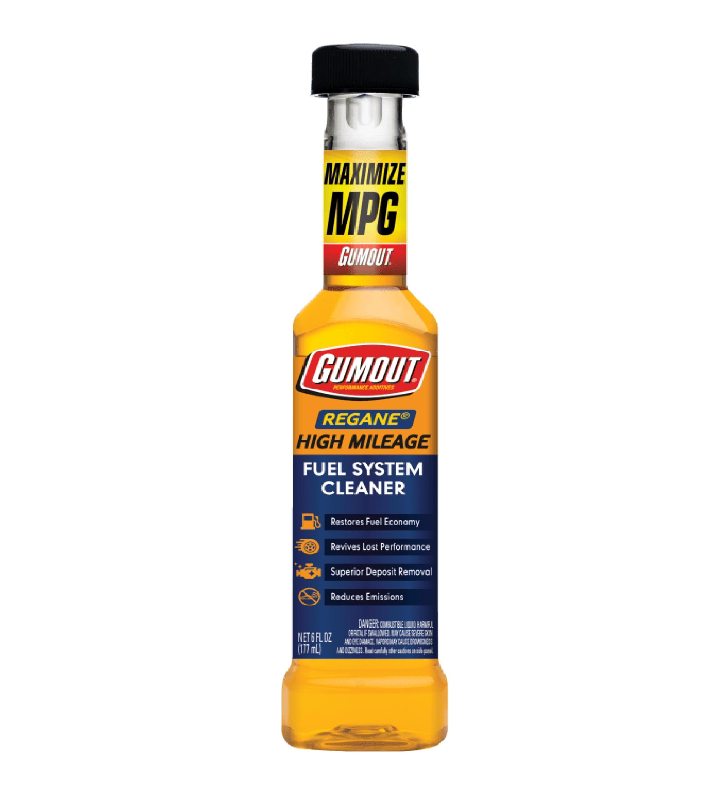 Gumout 510023 Regane High Mileage Fuel System Cleaner, 6 oz. (Pack of 6) (510023W-6PK)