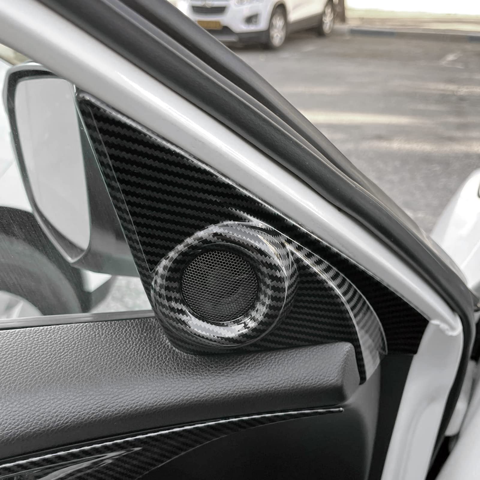 BRMYL Car A Pillar Speaker Cover Decals for Honda Civic 2016 2017 2018 2019 2020 2021 10th Gen Accessories ABS Carbon Fiber Inte