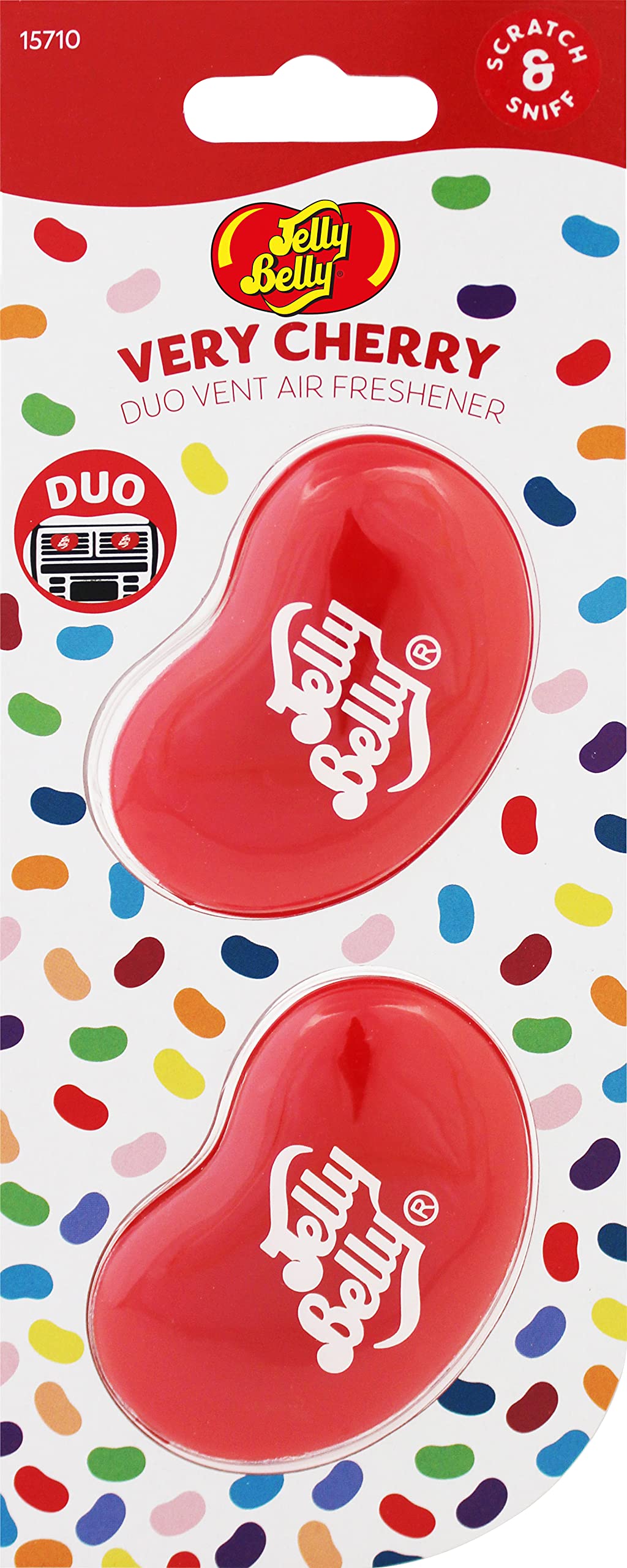 Jelly Belly 15710A 3D Gel Mini Vent Air Freshener Duo Pack-Very Cherry