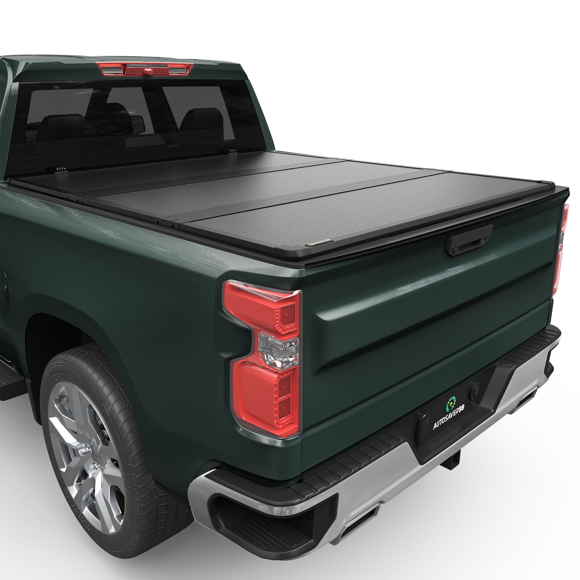 Autosaver88 Frp Truck Bed Tonneau Cover Hard Tri-Fold Fits For Chevy Silverado/Gmc Sierra 1500 New Body Style 2007-2025 5.8Ft Be