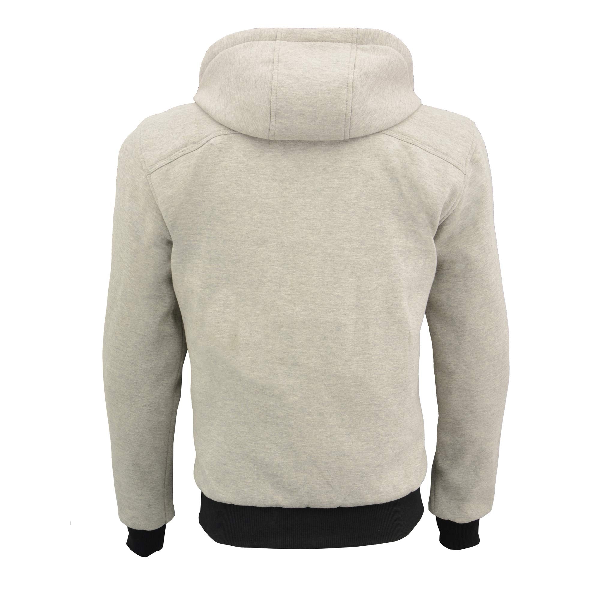 Milwaukee Leather Mpm1788 Men'S Silver Ce Approved Armored Riding Hoodie Sweater With Aramid By Dupont Fibers - 5X-Large