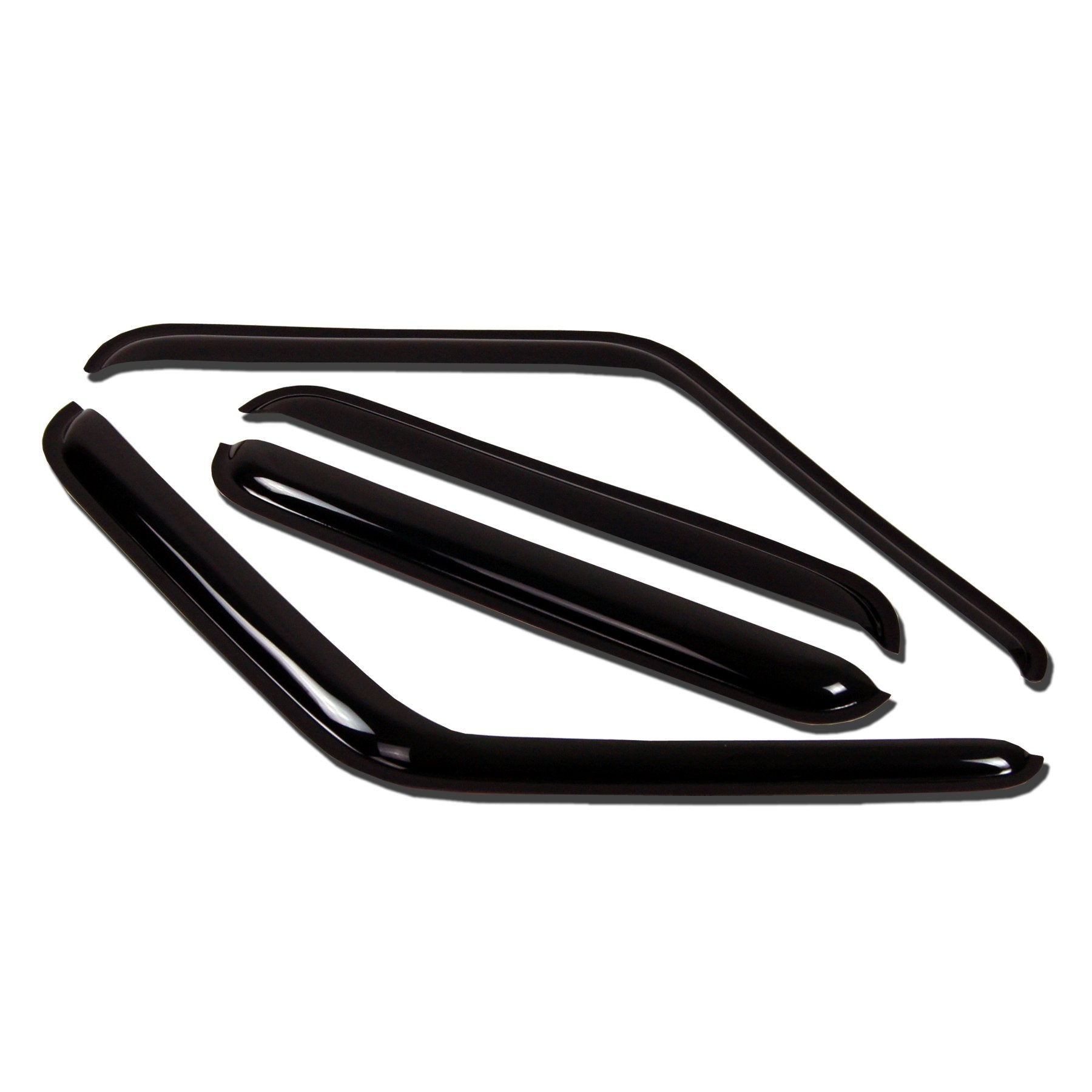 TuningPros WV-132-3 Window Visor Deflector Rain Guard Dark Smoke 4-pc Set