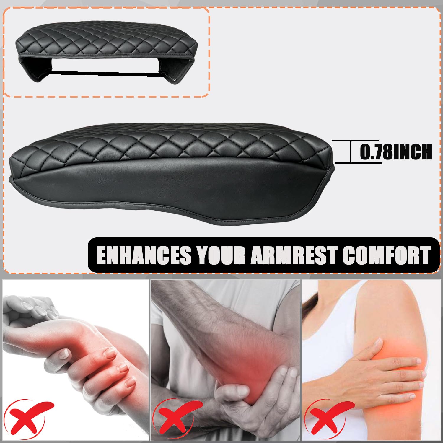 ANMOSVO for Dodge RAM Center Console Cover - 2019-2024 2025 Dodge RAM 1500 2500 3500 Armrest Cushion Cover for Dodge Ram 1500 25