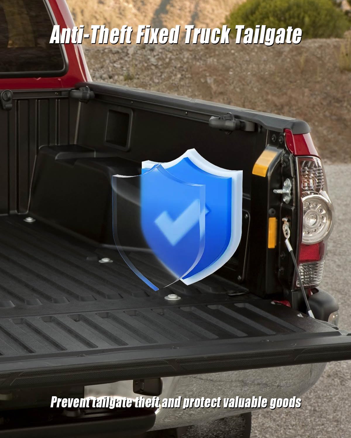 Tavaski Tailgate Anti-Theft Lock for Toyota Tacoma 2016-2023, Zinc Alloy, Red, Includes Keys