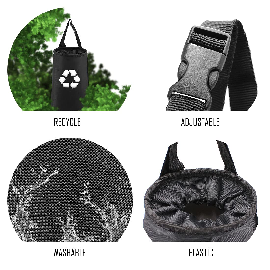 UTSAUTO 2 Pack Car Trash Bags Car Trash Can Washable Eco-Friendly Seat Back Hanging Car Trash Bag Car Garbage Bag for Car,Travel