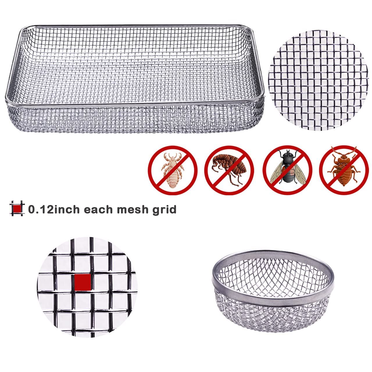 Eazy2Hd 3 Pack Rv Furnace Vent Cover Screens For Rv Water Heater Vent Cover Rv Bug Screen Flying Insect Screen Stainless Steel M