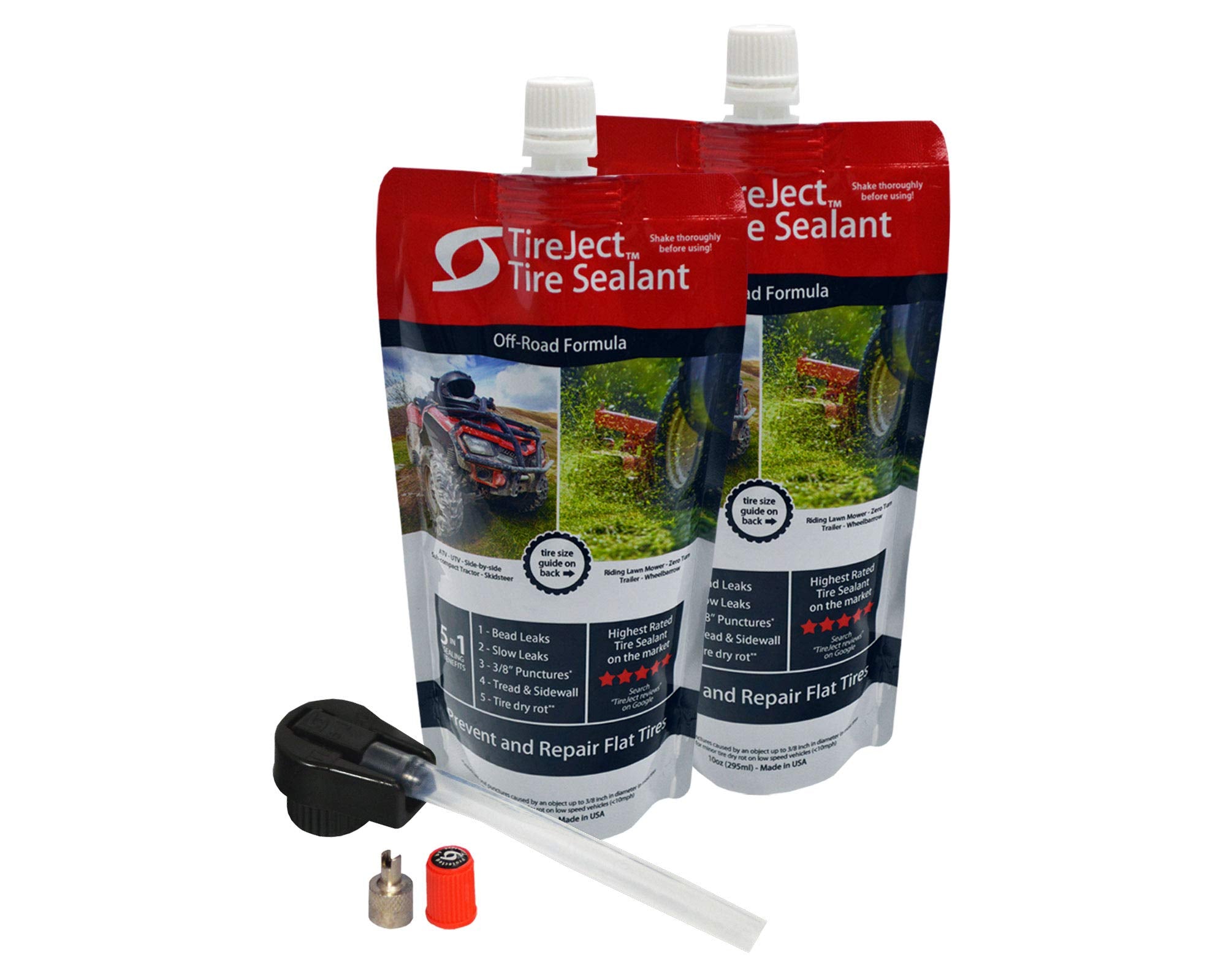 Tireject Off-Road Tire Sealant Kit - 5-In-1 Sealing - Fix And Prevent Flat Tires (20Oz)