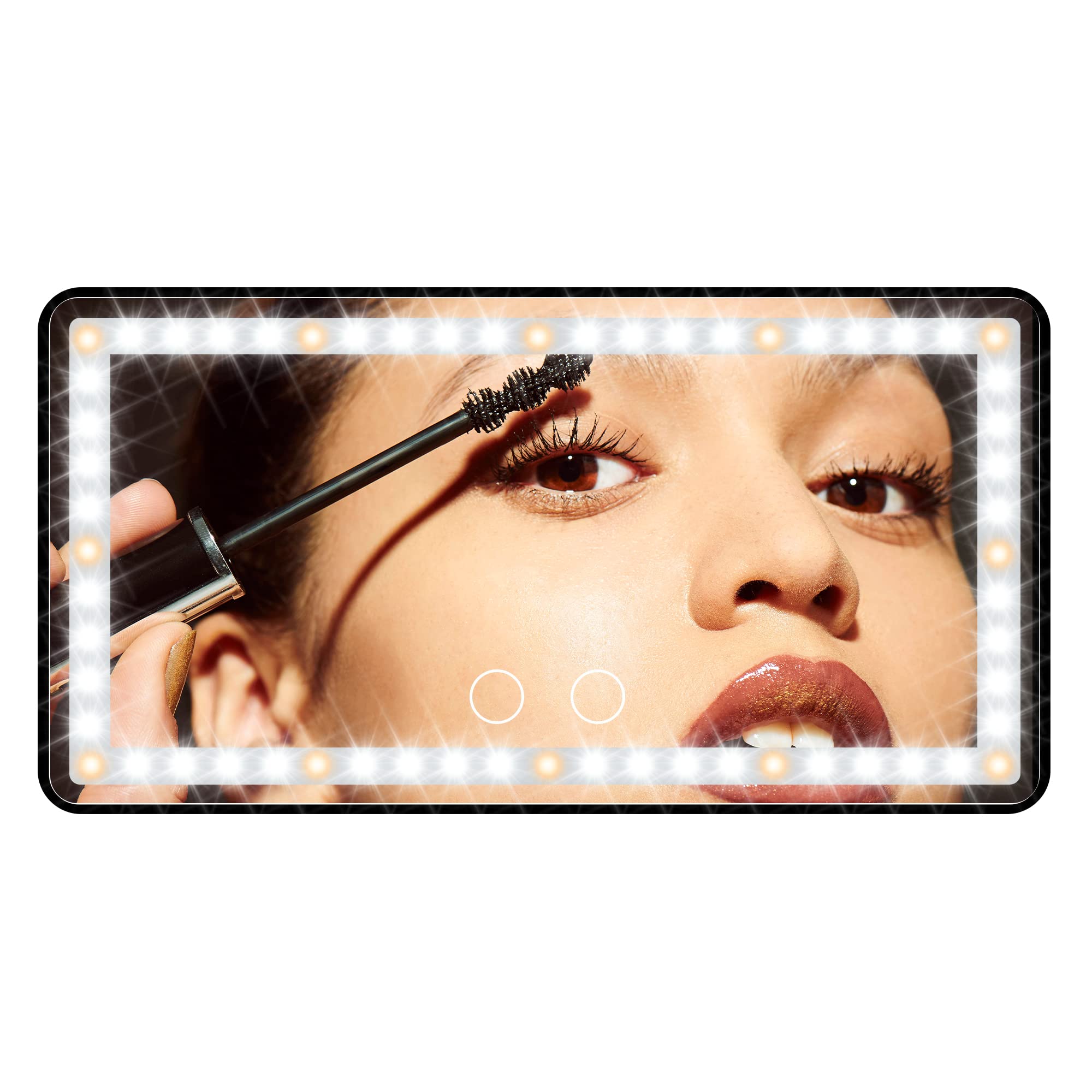 Car Sun Visor Vanity Mirror: Rechargeable Led Makeup Mirror with 3 Light Modes & Dimmable Touch Screen - Car Mirror Accessories 