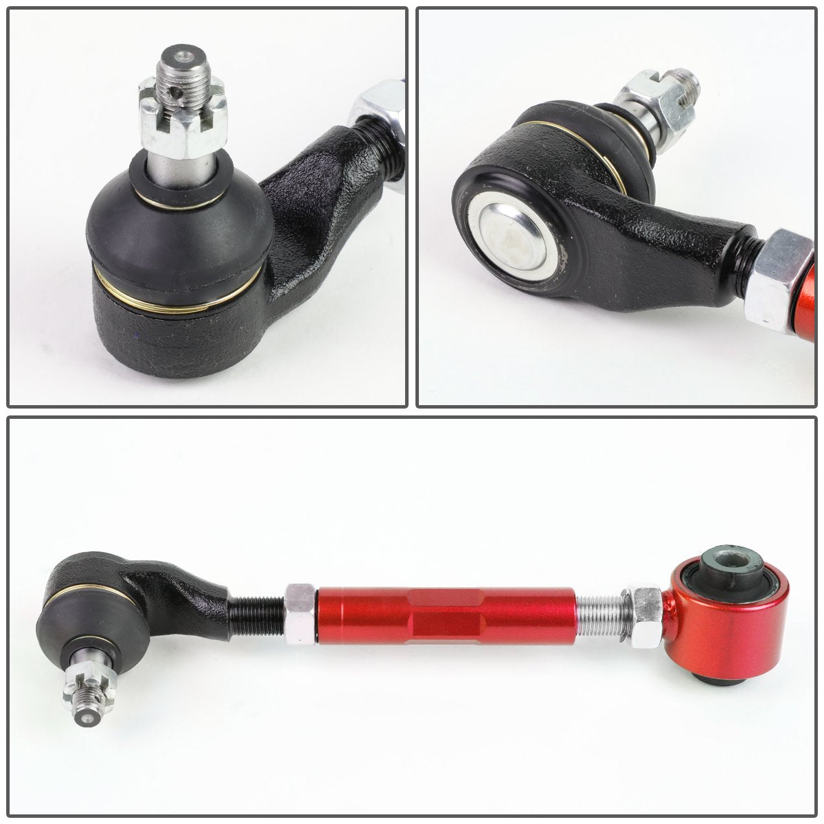 Auto Dynasty Rear Upper Toe Control Arm Camber Set for Honda Accord/Acura TSX/MDX - Red