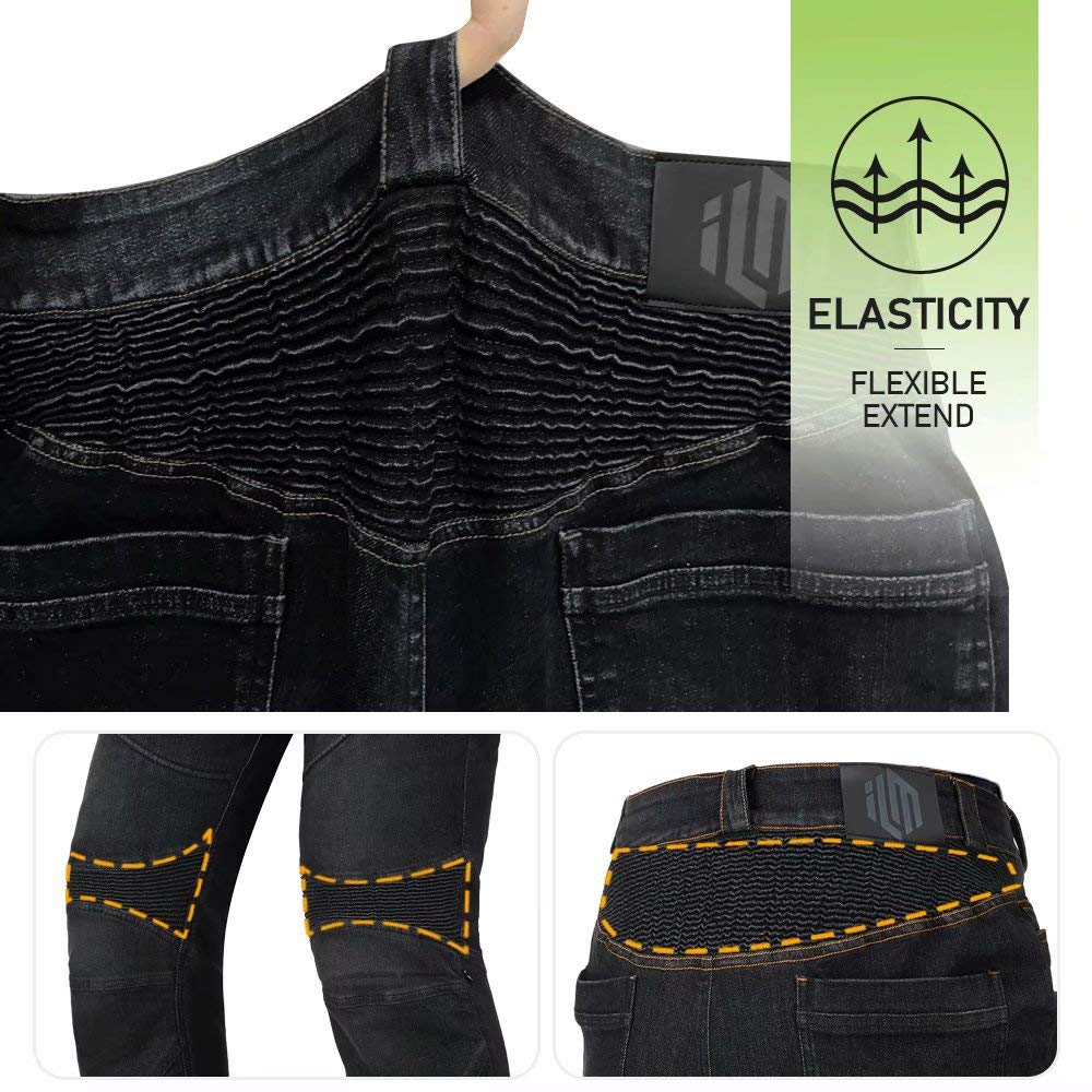 Ilm Motorcycle Dirt Bike Pants For Men Ce Armored Motocross Riding Gear Jeans Motorbike Adventure Touring Bjn01 Gray