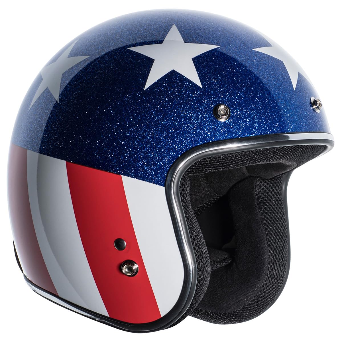 TORC T50/Del Mar Open Face Motorcycle Helmet, DOT Approved, Small, Gloss White Captain, Model T5002CAP22, Suede Material