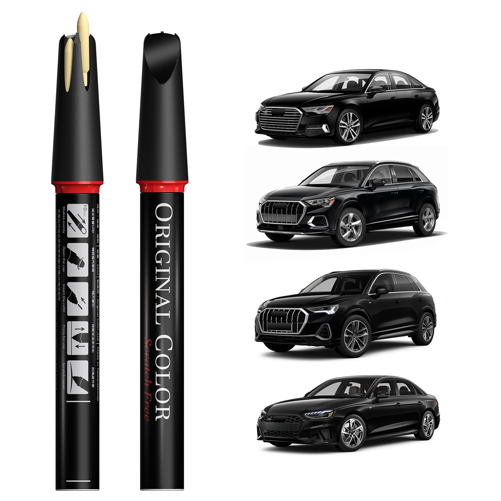 Carhoo LZ3M/N9 Misano Red Pearl Compatible With Audi Exact Match Touch Up Paint Pen, Car Scratch Remover for Nicks and Chips Rep