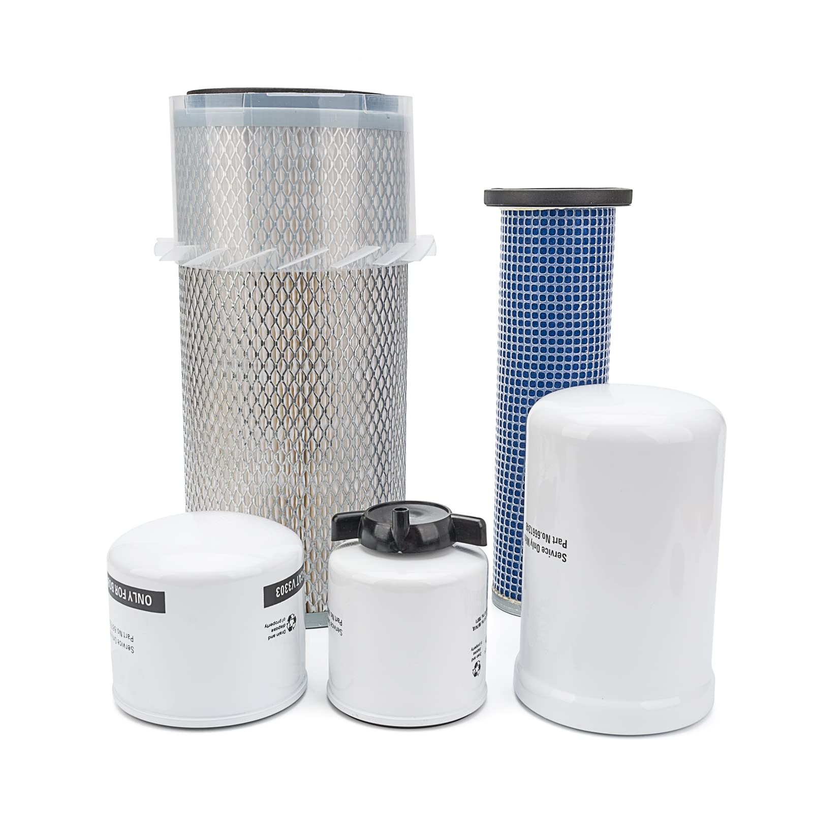 Air Filter & Oil Filter & Skid Steer Filters kit Replace 6598362 6598492 6675517 6667352 6661248 Fit for Bobcat 743 751 751G 753