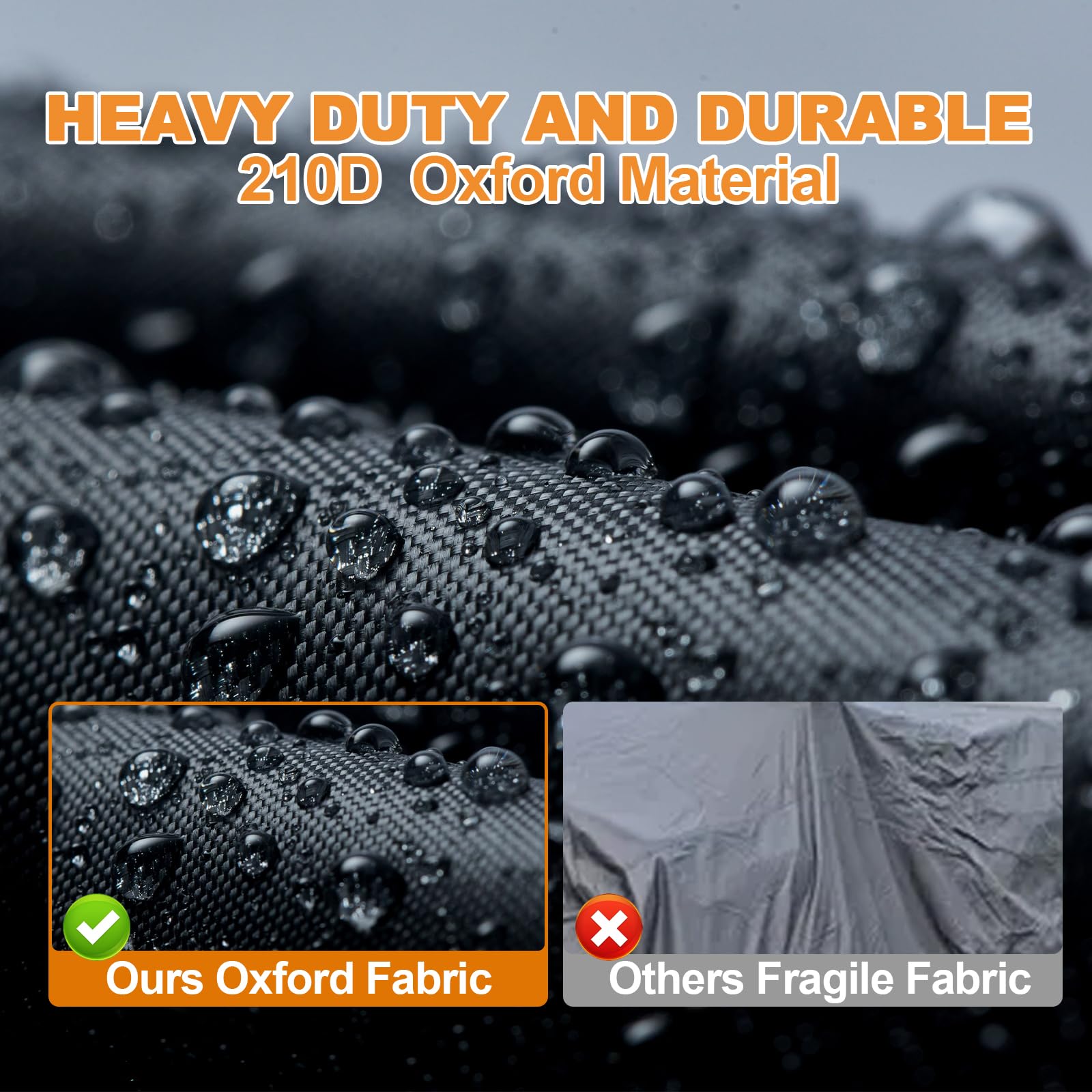 NEVERLAND ATV Cover Waterproof Heavy Duty Black Large Oxford Fabric 4 Wheeler Protection for Polaris Yamaha Suzuki Honda