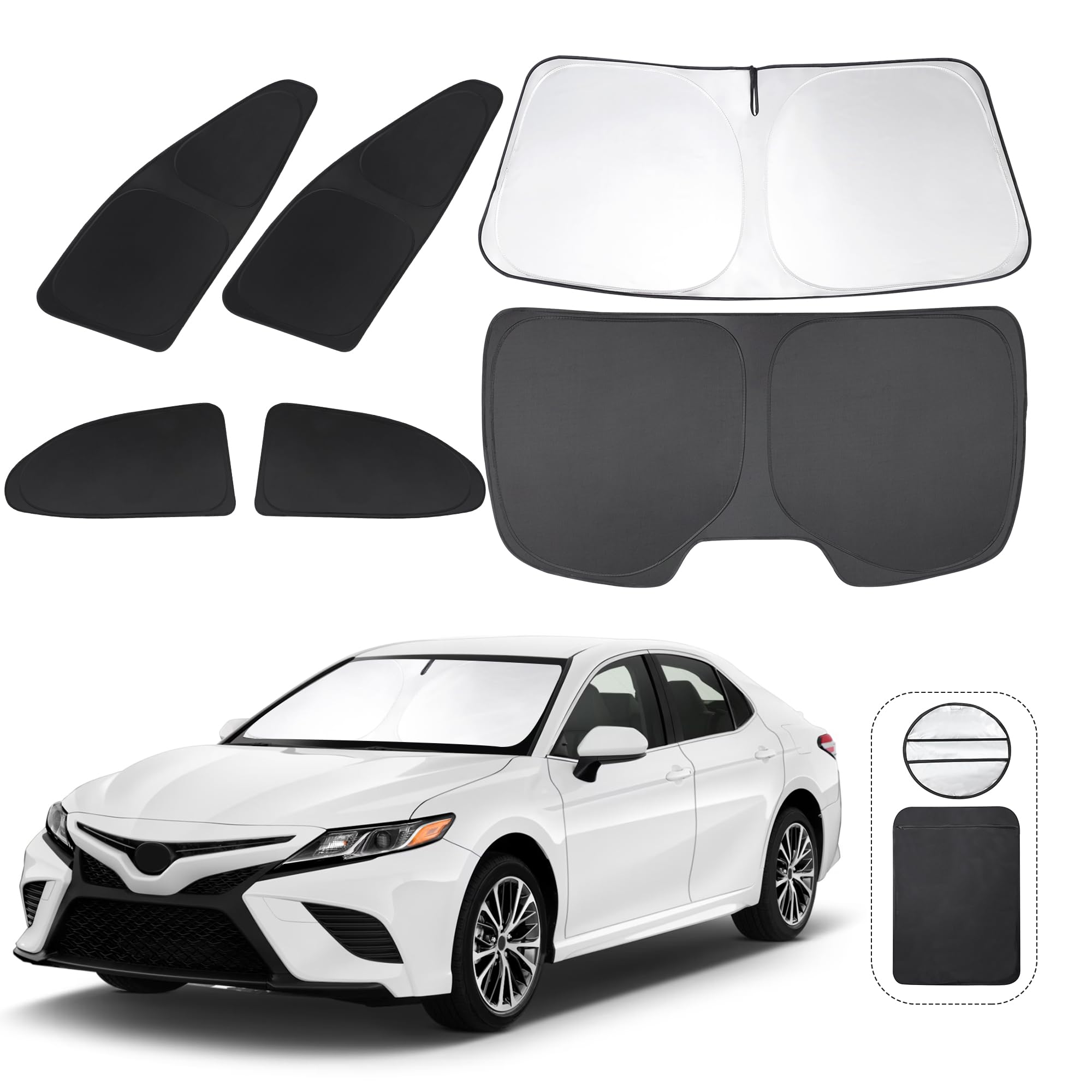 Tinglu Window Shades For Toyota Camry 2018-2024 Accessories Car Side Full Windows Rear Triangular Windshield Sun Shade Sun Uv Ra