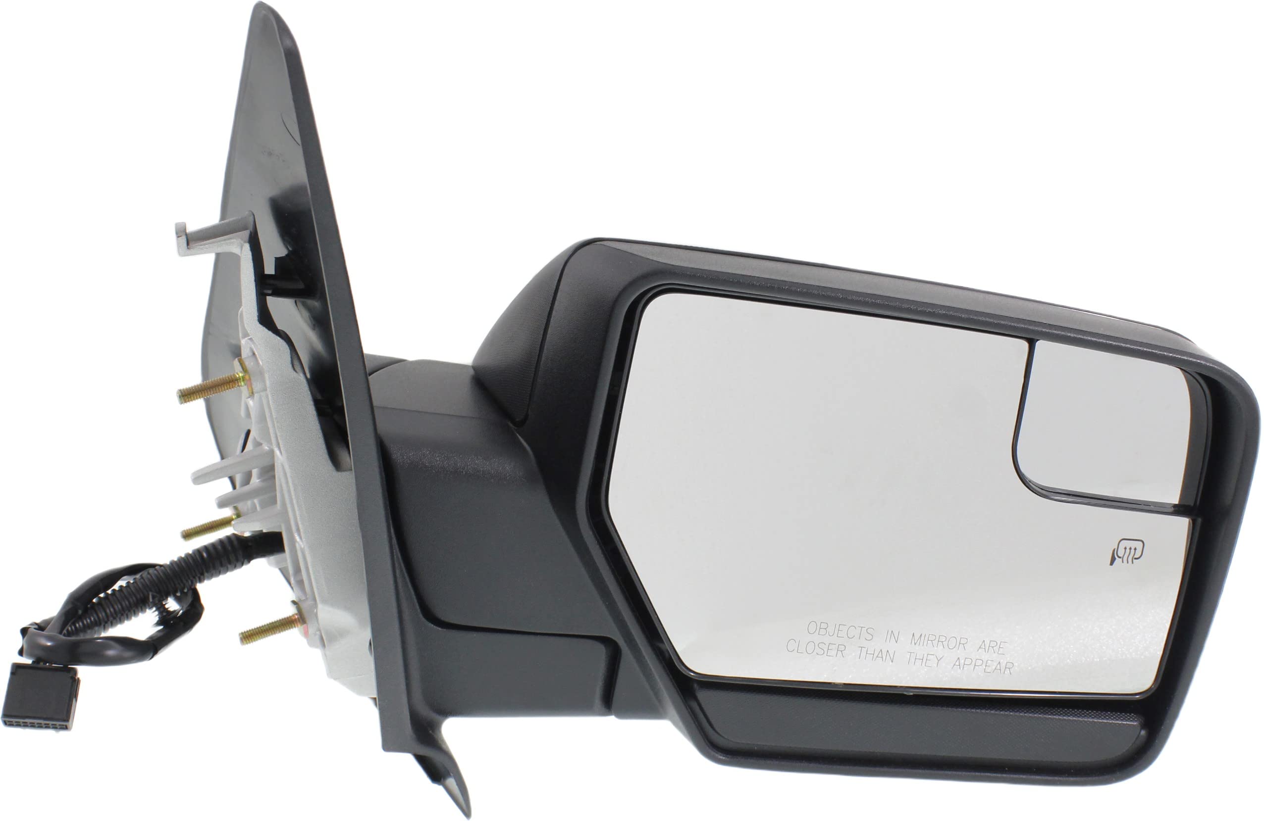 Kool Vue Mirror Compatible With 2007-2017 Ford Expedition Textured Black Power, Manual Folding, Heated, Blind Spot Detection, Me