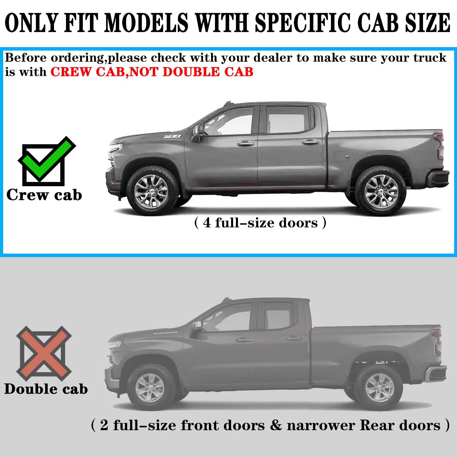Comnova 4.5'' Side Steps Step Bars Compatible With 2019-2025 Chevy Silverado/Gmc Sierra 1500 Crew Cab, 2020-2025 Silverado/Sierr