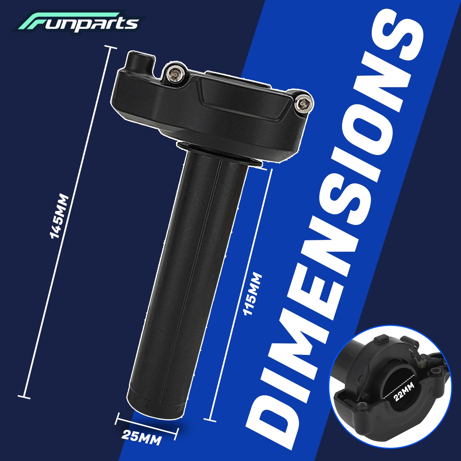 Funparts Sur Ron Throttle,Dirt Bike Throttle Turn Grip Throttle Assembly with Throttle Cable for Sur Ron Surron LBX SX500 Electr