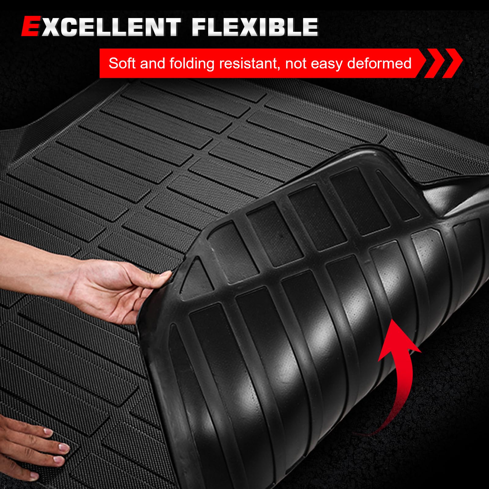 Ikon Motorsports Tpe Cargo Trunk Liner, Compatible With 2022-2024 Hyundai Tucson, Custom Fit All Weather Protection Heavy Duty R