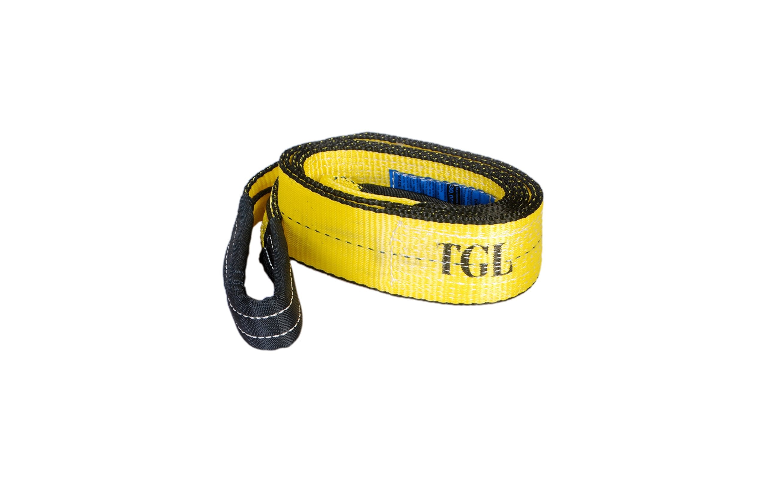 Tgl 3 Inch, 8 Foot Tree Saver, Winch Strap, Tow Strap 30,000 Pound Capacity Yellow