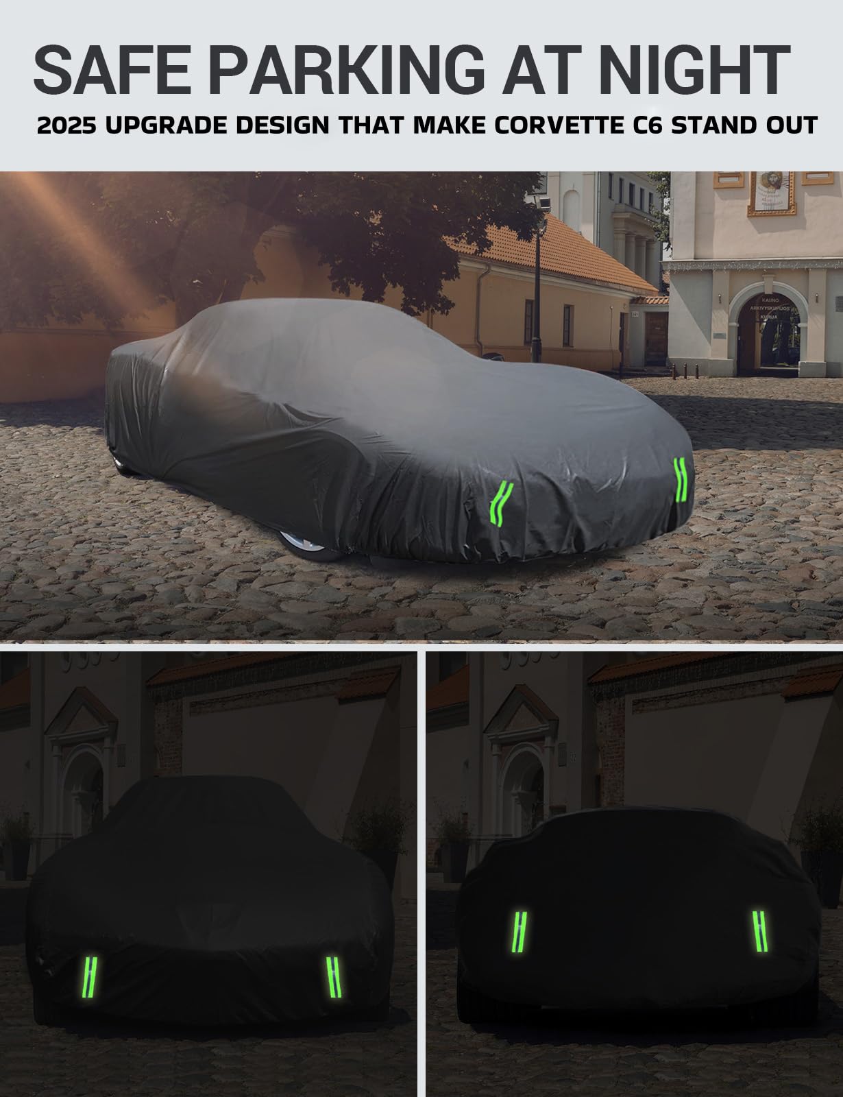 Proadsy 2025 Upgrade Car Cover Custom Fit For Corvette C6 2005-2013 Windproof All Weather Waterproof Sun Rain Uv Dust Snow Prote