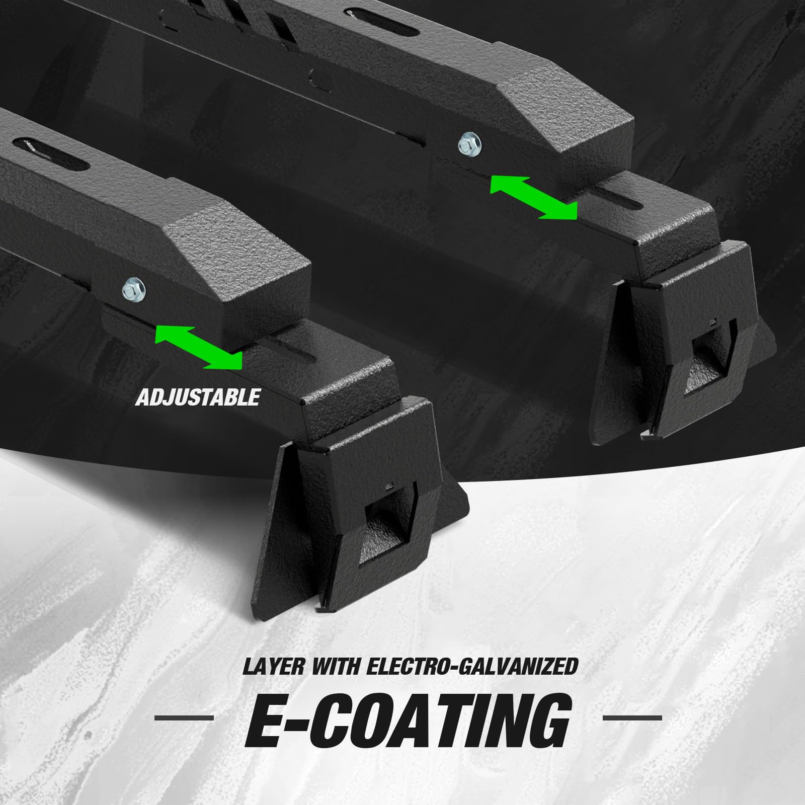 XOOKUN Heavy Duty Roof Rack Cross Bars for Jeep Wrangler JL JK Gladiator JT, 420 lbs Capacity, Black Alloy Steel