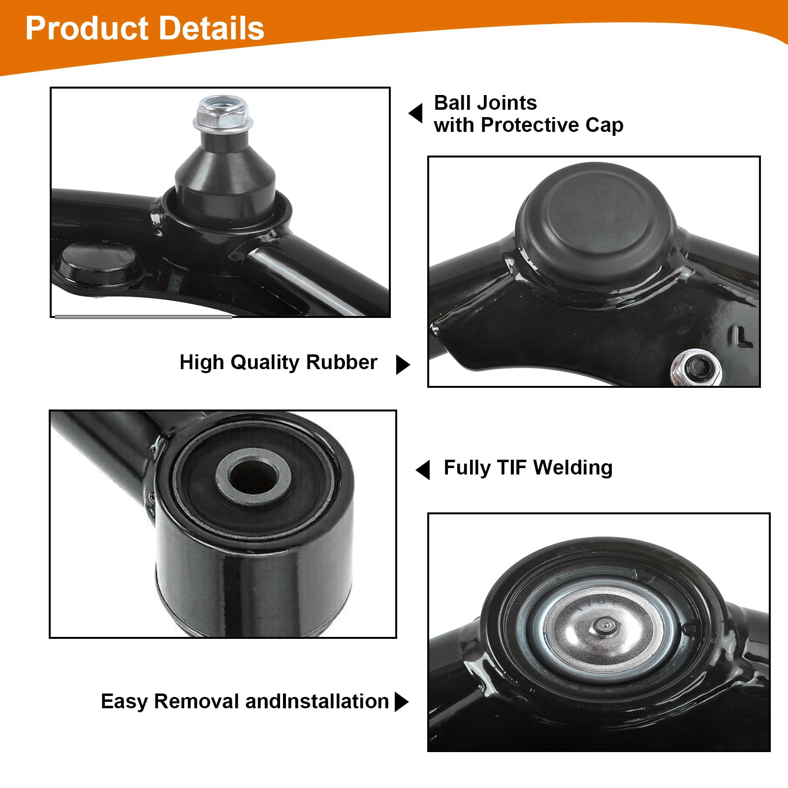 FUTAINEW 1-3'' Lift Front Upper Control Arms with Ball Joint For 2005-2016 Nissan Frontier, 2005-2021 Pathfinder, 2005-2016 Xter