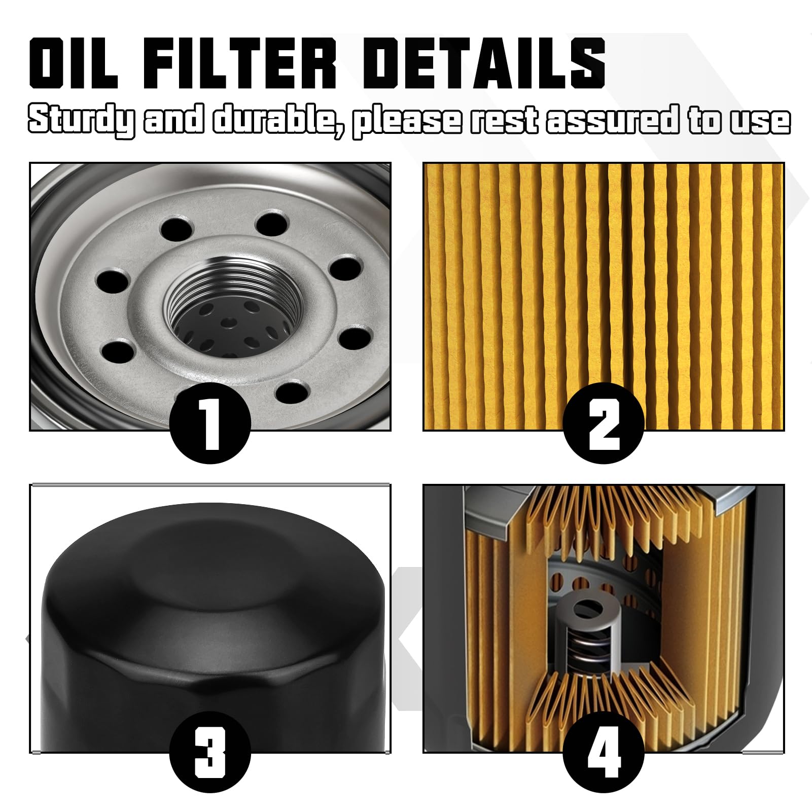 Sollon Oil Filter For Yamaha Grizzly 660 350 450 400 550 700 Yfm350 Grizzly 350 Auto 2X4 4X4 2007-2014 Yfm660 Grizzly 660 Auto 4
