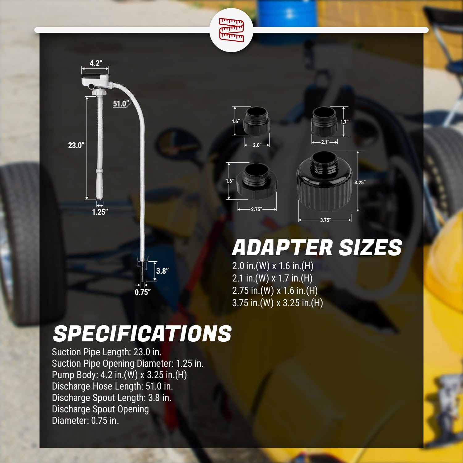 Tera Pump Chemical Fuel Transfer Pump For Methanol, Ethanol, Def, Window Washer Fluid, And Non-Chlorinated Brake Cleaning, Batte