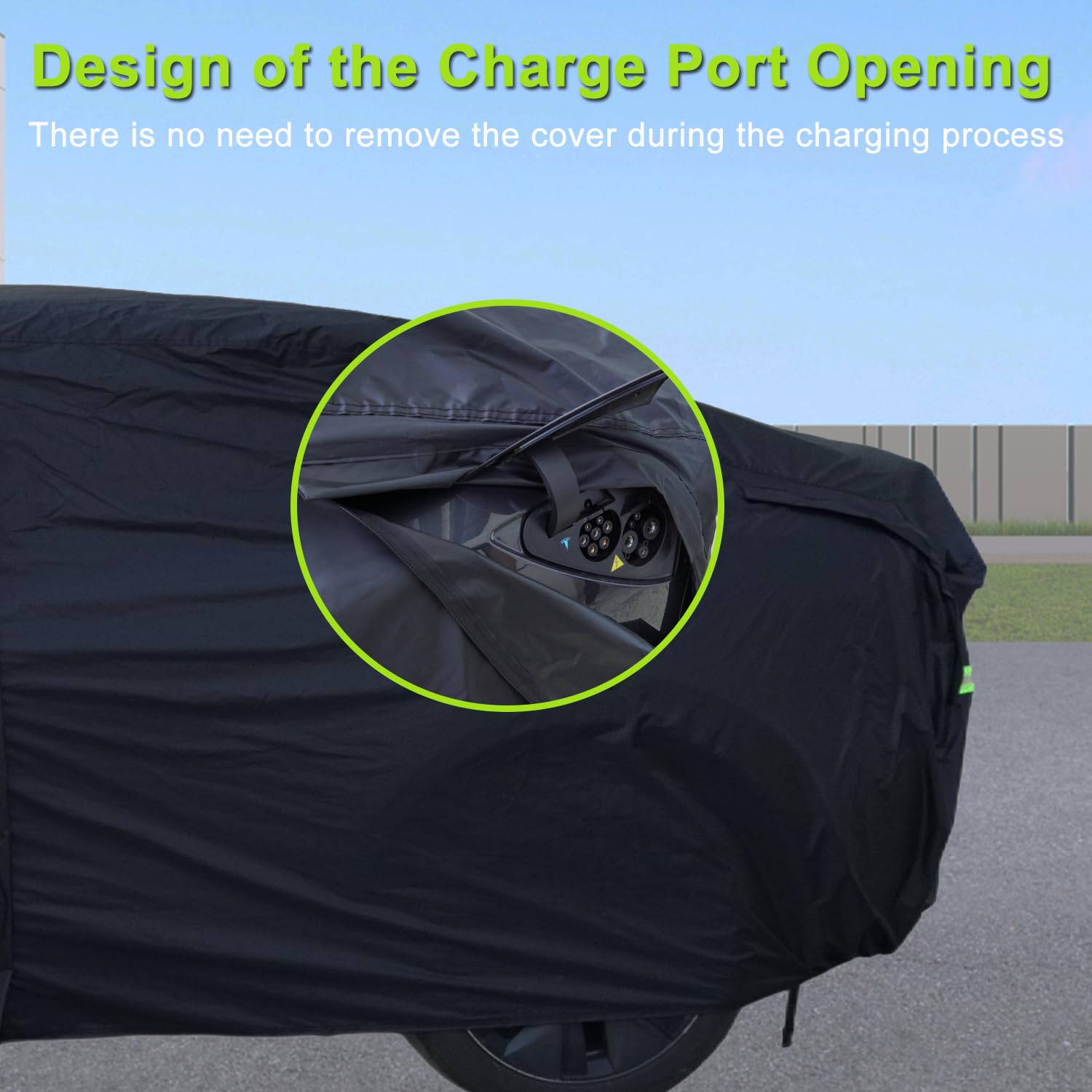 Morhept Car Cover Custom Fit For Tesla Model Y, Waterproof All Weather Full Exterior Cover Rain Snow Uv Protection With Door Zip