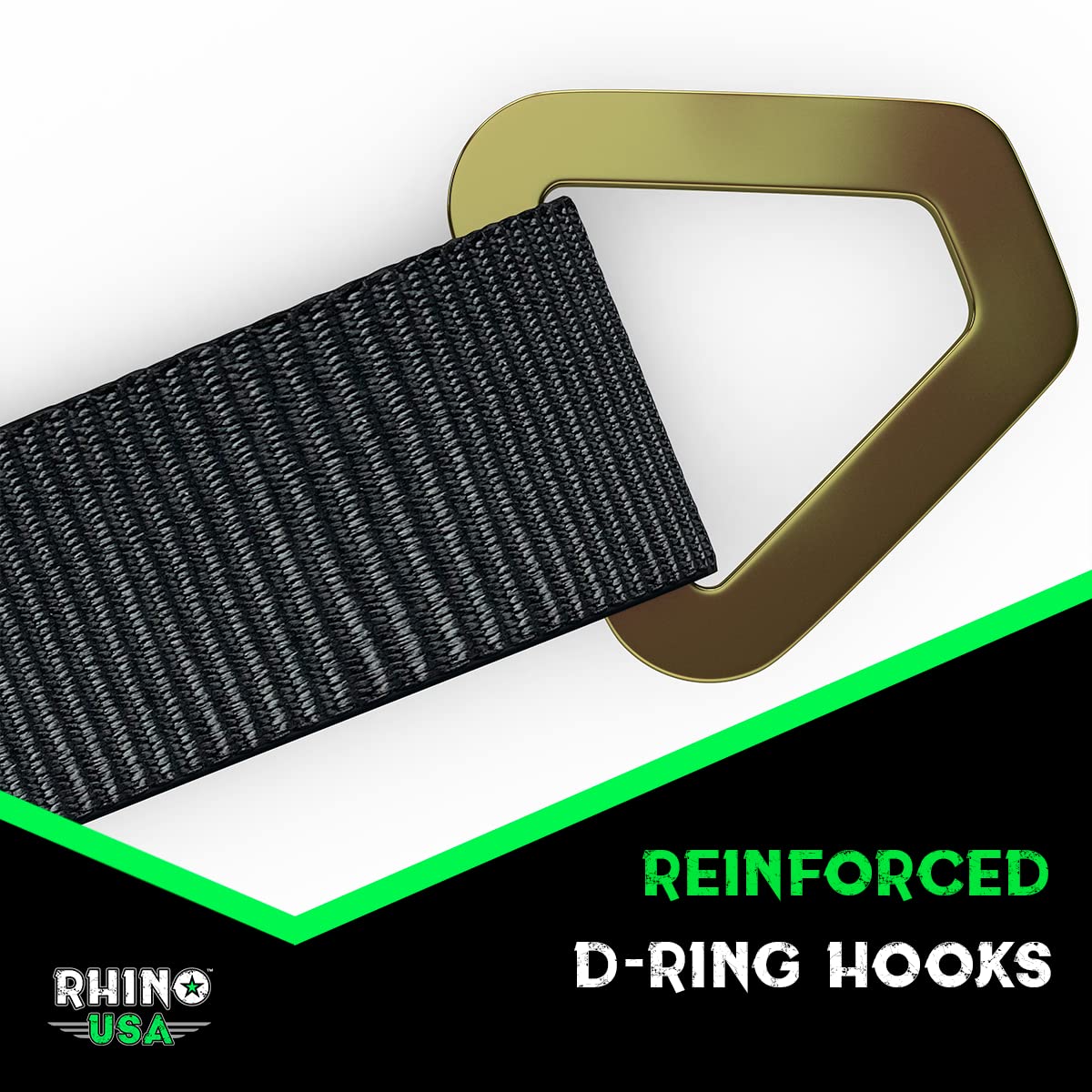 Rhino USA Axle Tie Down Straps - Lab Inspected 11,128lb. Break Strength - Heavy Duty Protective Sleeves & D Rings to Ensure Peac