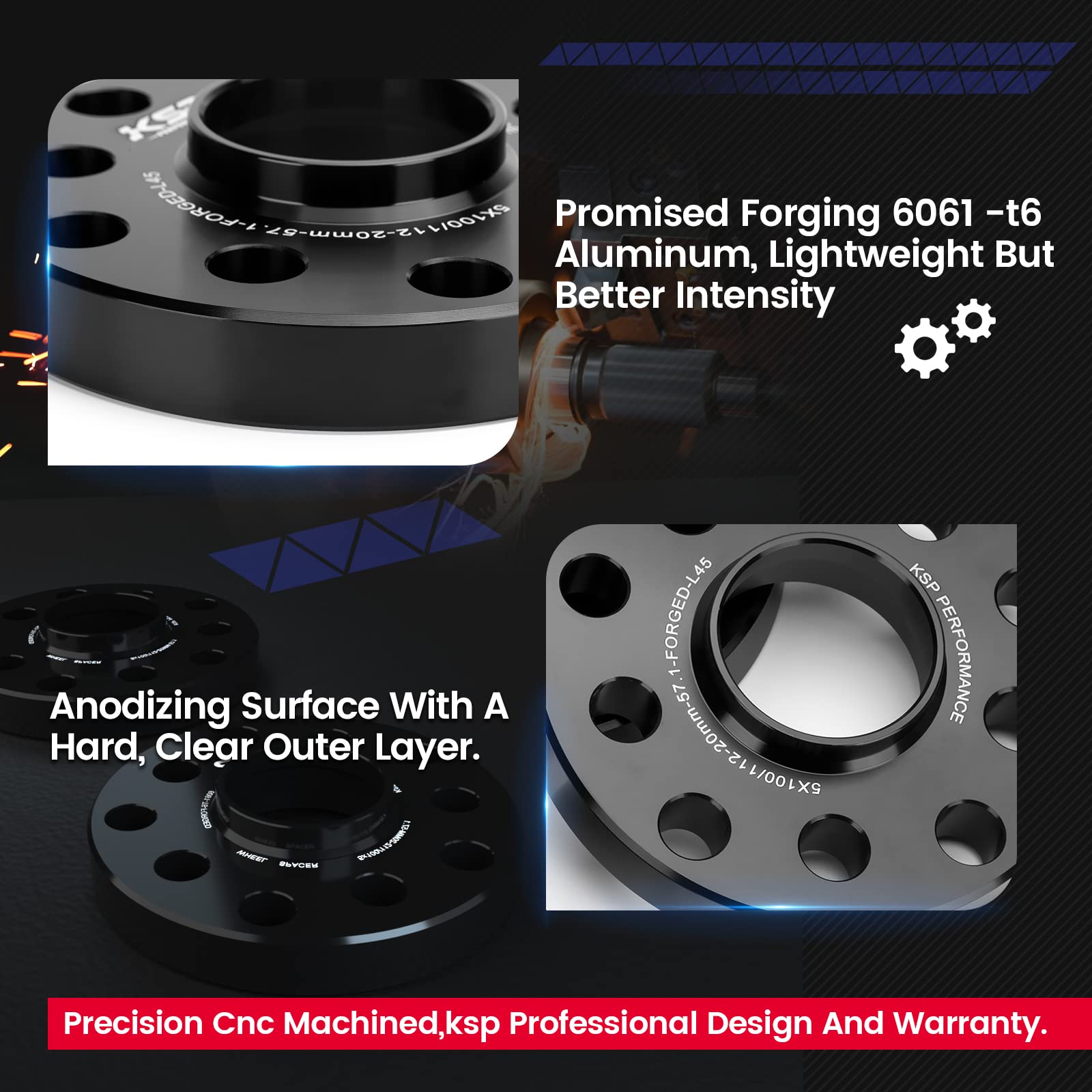 KSP 5X112mm Wheel Spacers,15mm 66.56mm Hubcentric Bore Forged Tuning Spacer for Most Newer A4 S4 A5 S5 A6 S6 A7 S7 A8 Quattro, 2