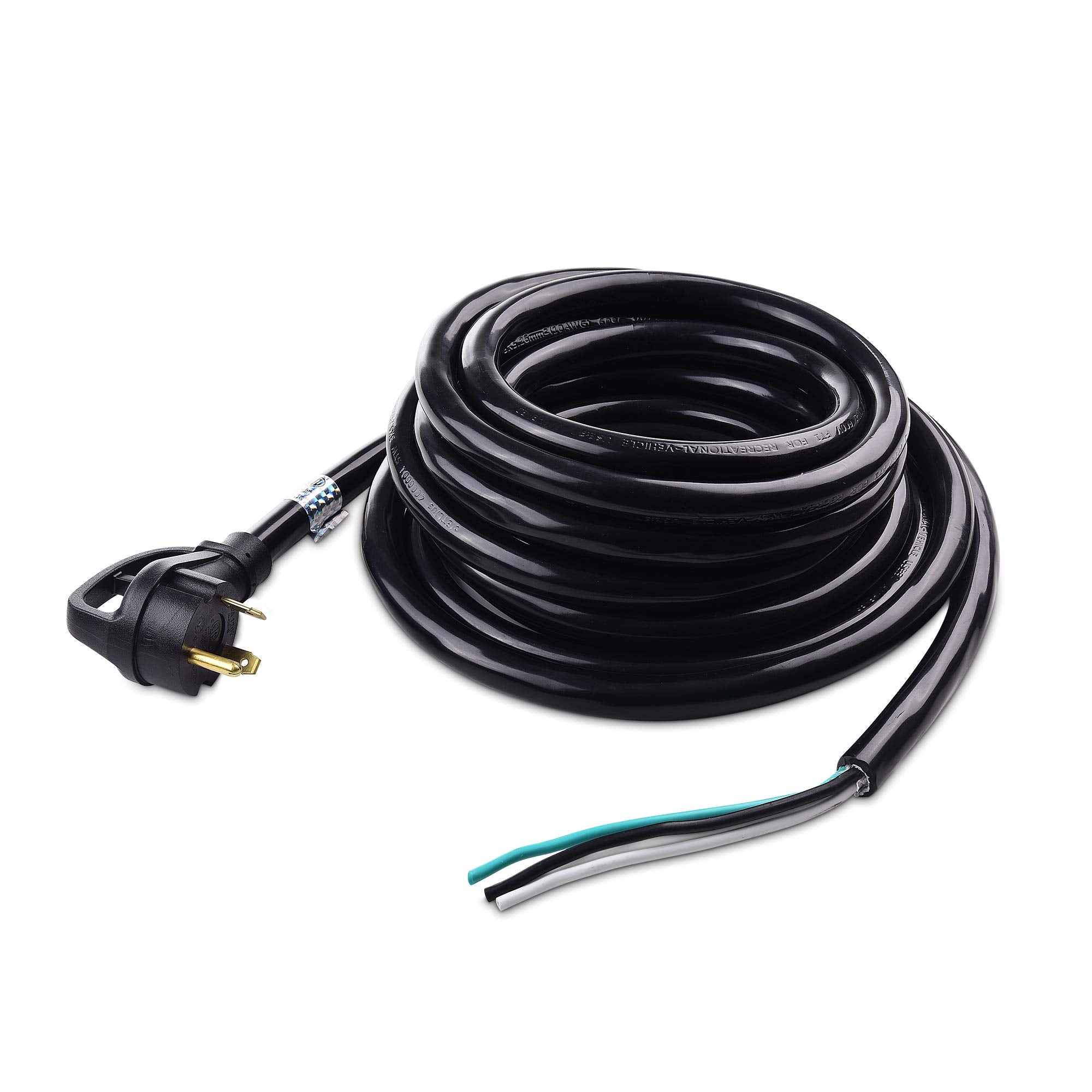 Cable Matters 30 AMP RV Power Cord, 25 ft, NEMA TT-30P, Black, Model 400080-25