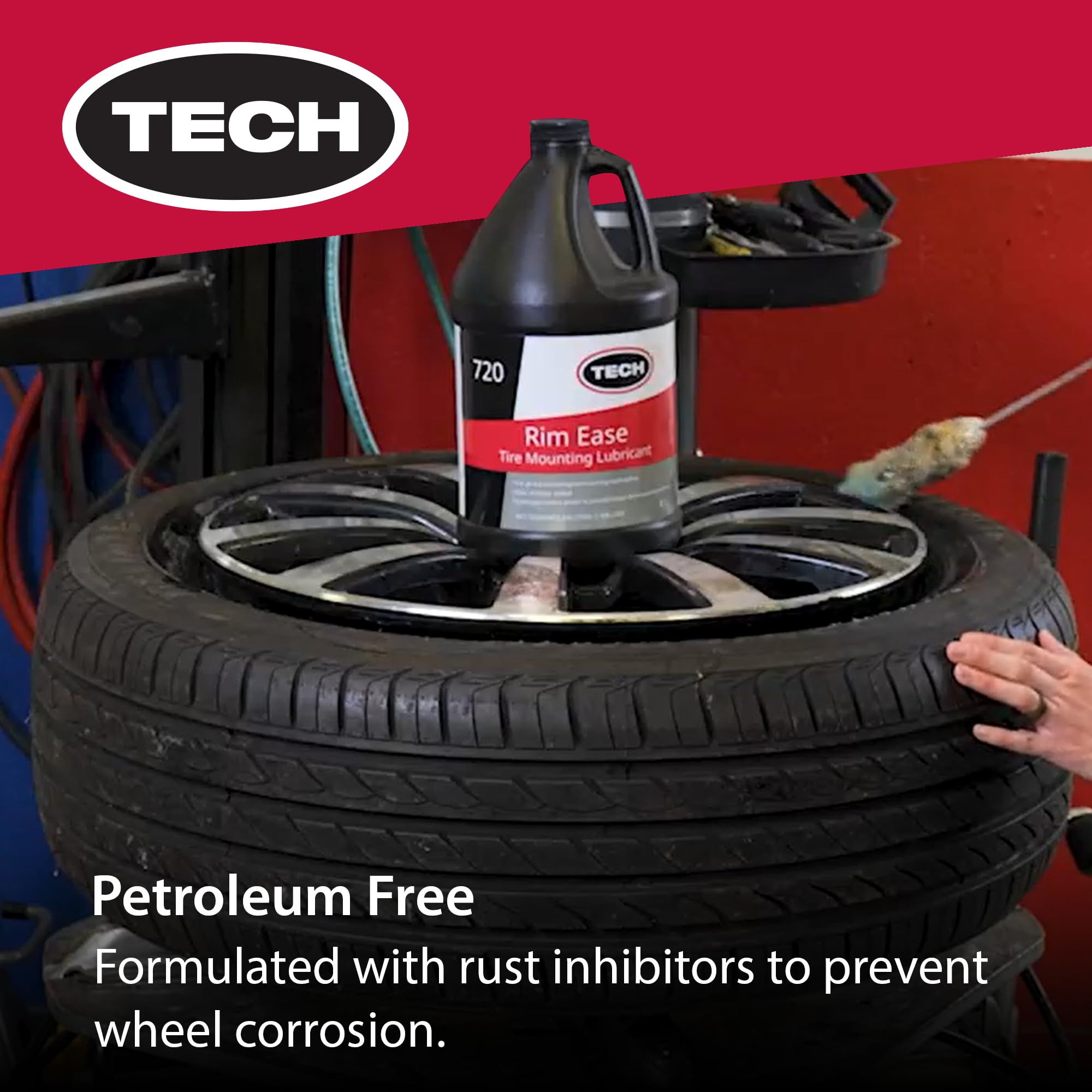 TECH Tire Repairs Rim Ease Tire Mounting Lubricant - 1 Gallon, Petroleum & Silicone Free, Fast & Easy Demounting