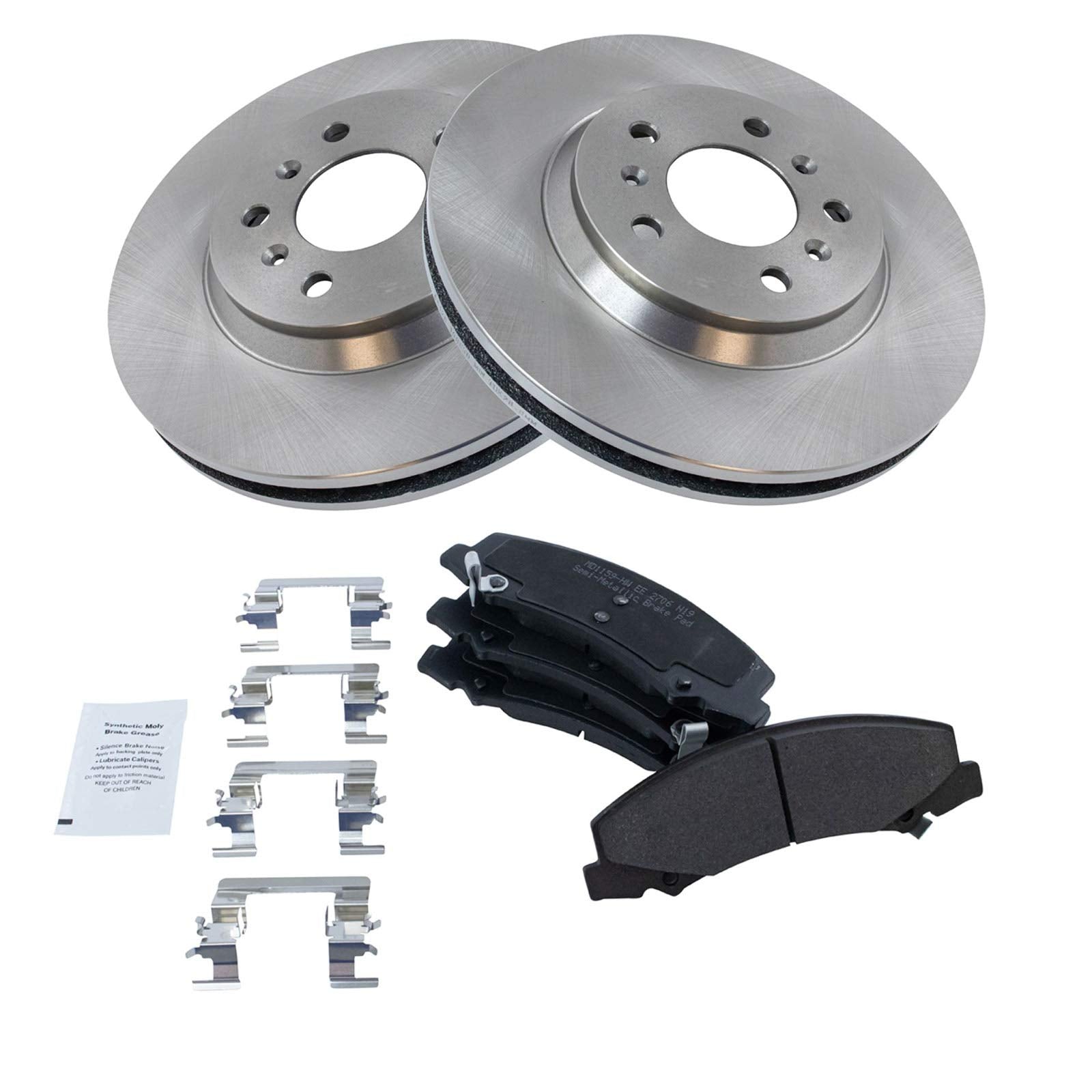 Trq Front Brake Pad & Rotor Kit Brake Pads Brake Rotor Semi-Metallic Compatible With 2006-2011 Buick Lucerne 2006-2013 Chevrolet