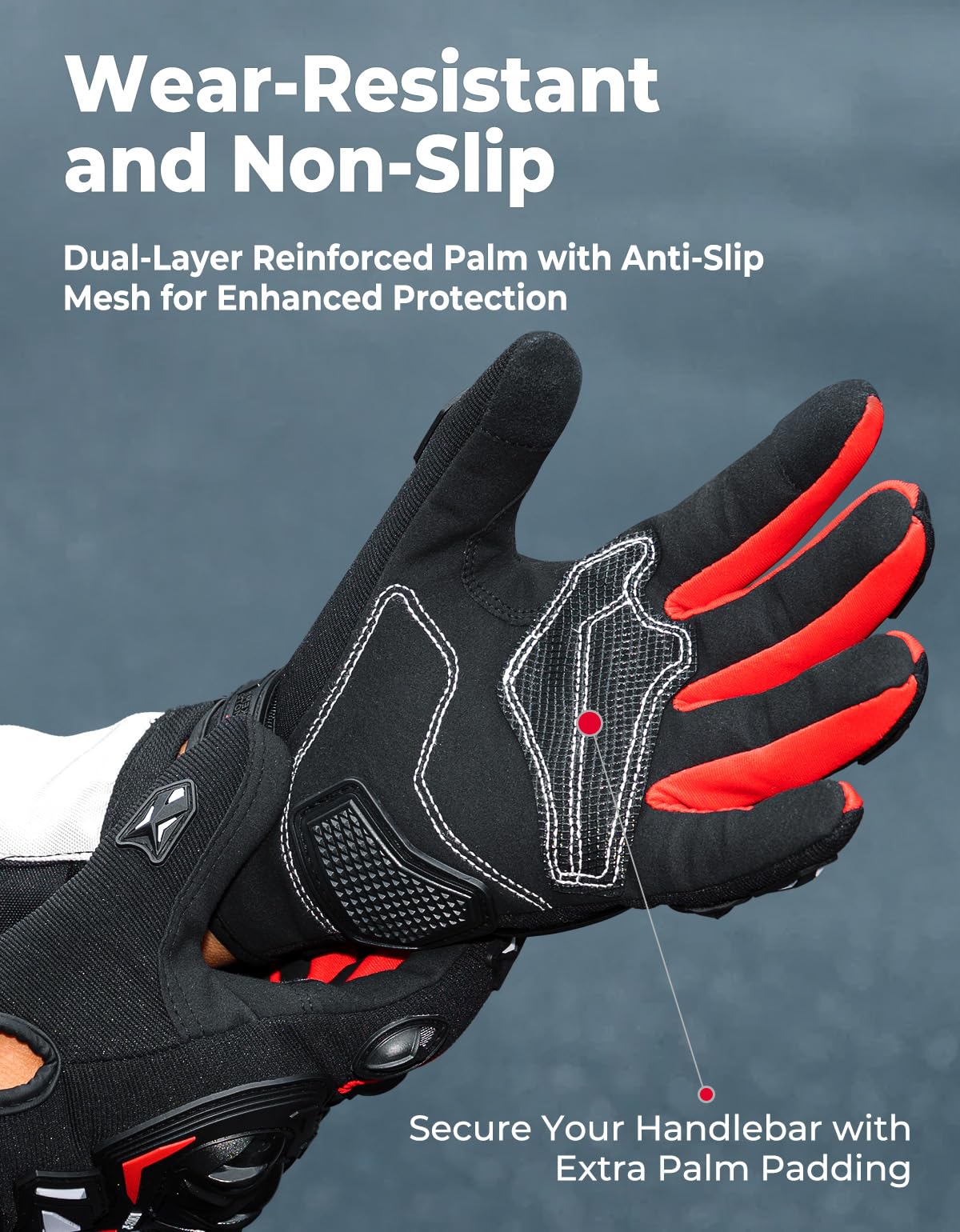 Kemimoto Motorcycle Gloves, Touch Capable Riding Gloves With Hard Knuckle, For Men Outdoor Sports Riding Cycling Motorcross Motorbike Racing Dirt Bike Atv Utv Outdoor Gloves