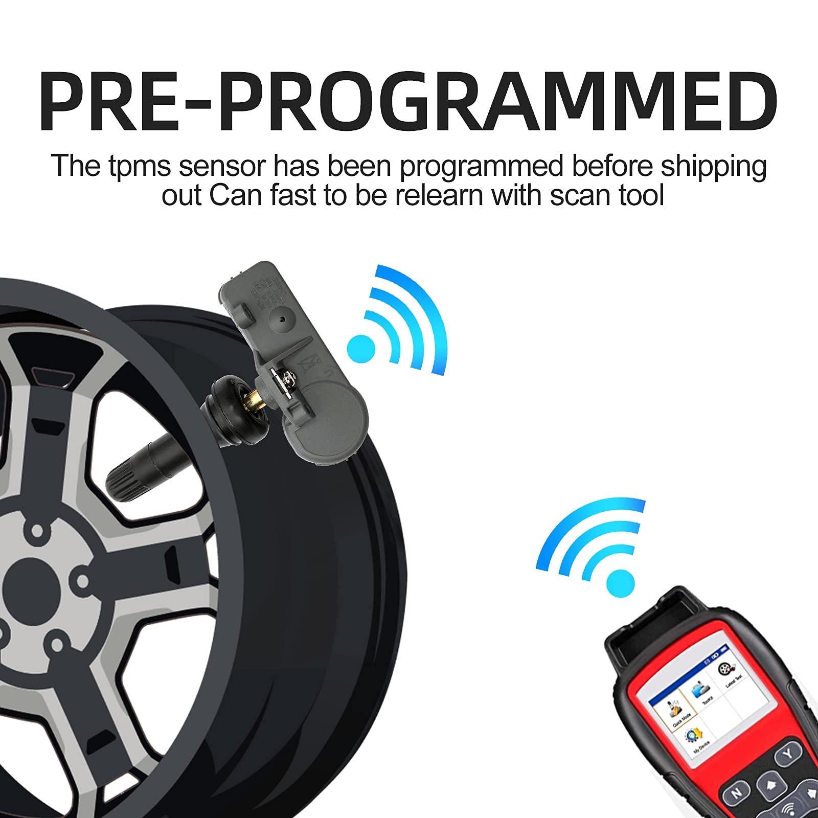 Newhow De8T-1A180-Aa 9L3Z-1A189-A 315Mhz Programmed Tire Pressure Monitoring Systems(Tpms) Replacement Sensor