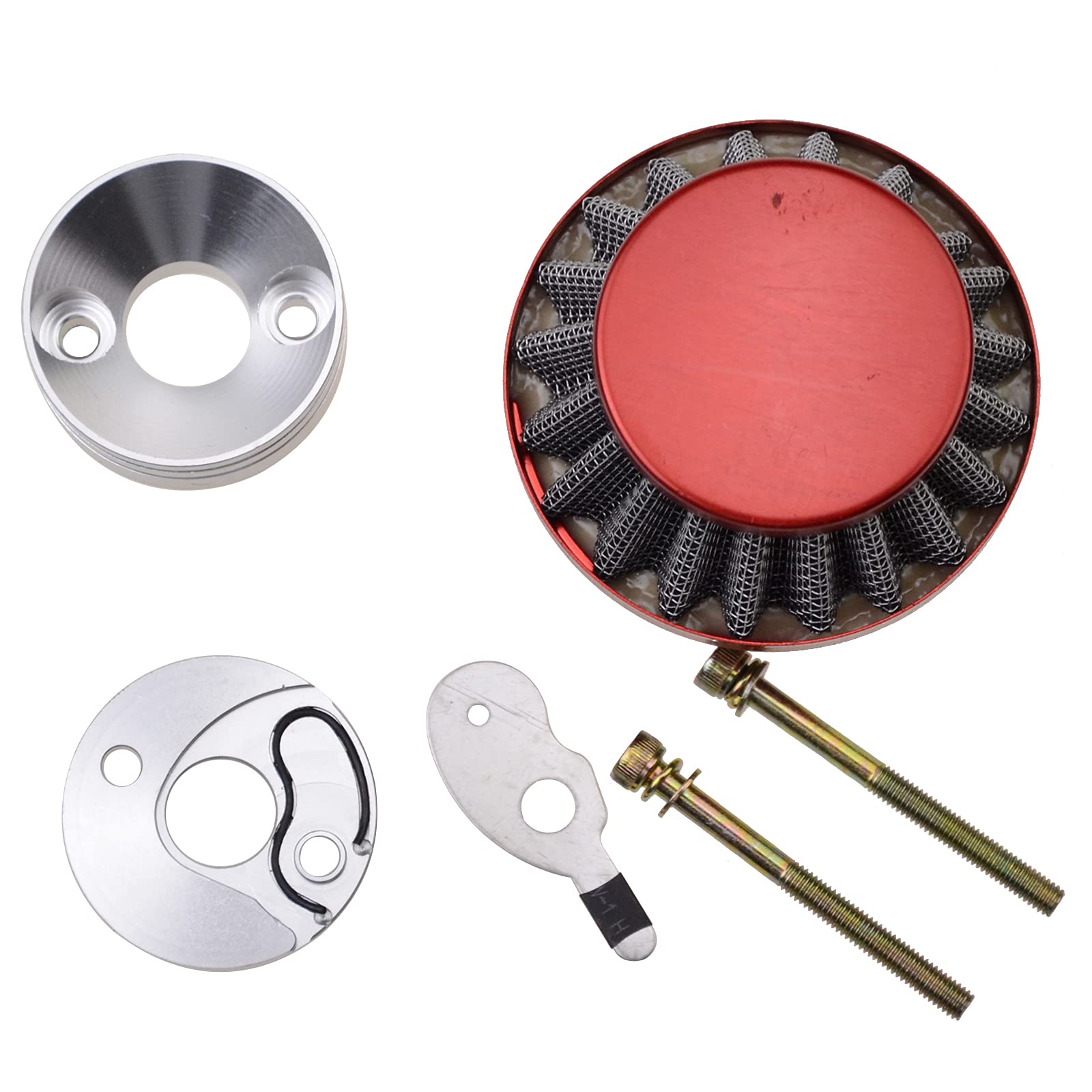 GOOFIT Red Air Filter Stack Choke Kit for 2-Stroke 23cc-49cc Mini Bikes, ATVs, Go Karts, and Scooters