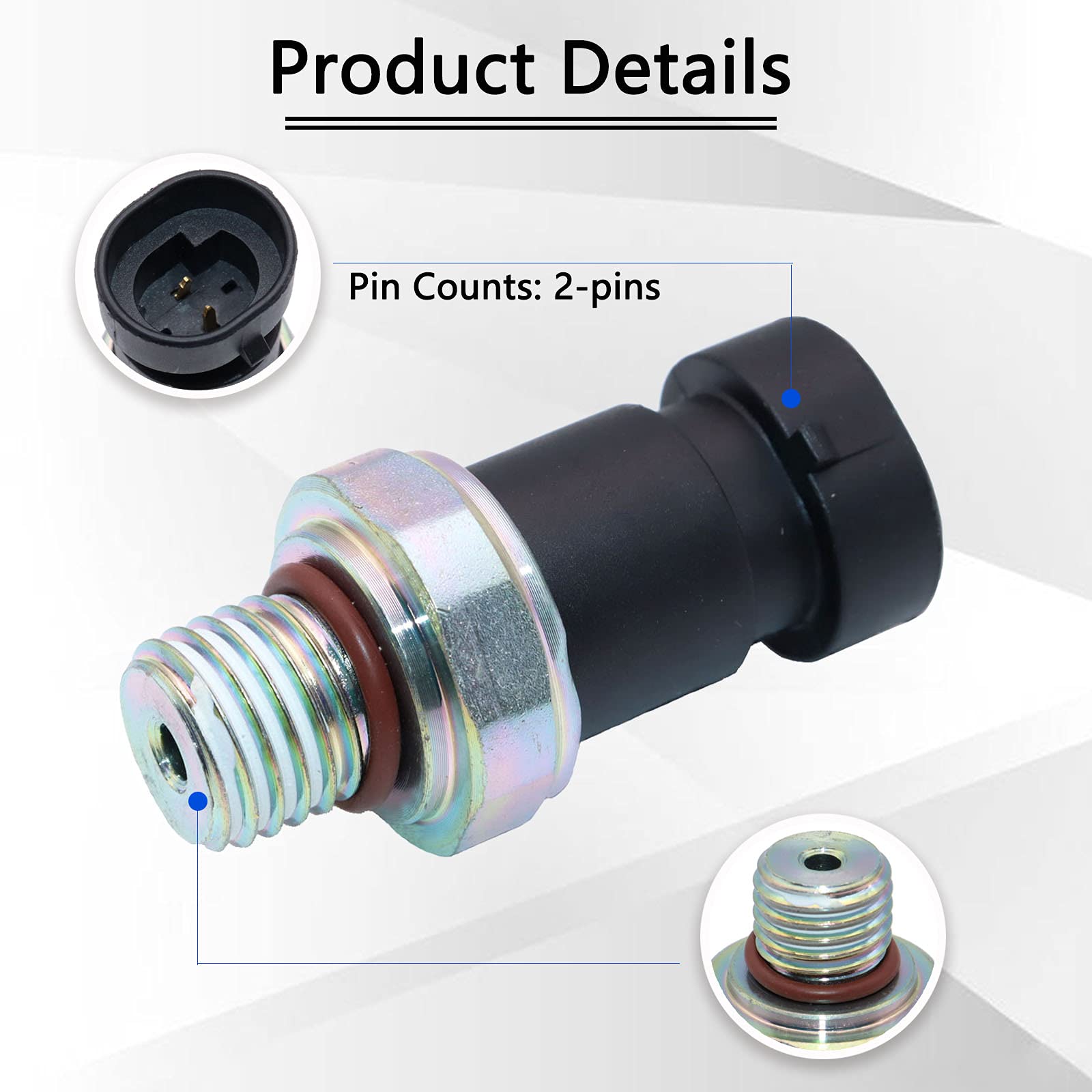 KEJSTED Oil Pressure Sensor Switch Sending Unit D1843A 12635957 Compatible with Chevy Colorado Equinox Trailblazer Malibu Impala