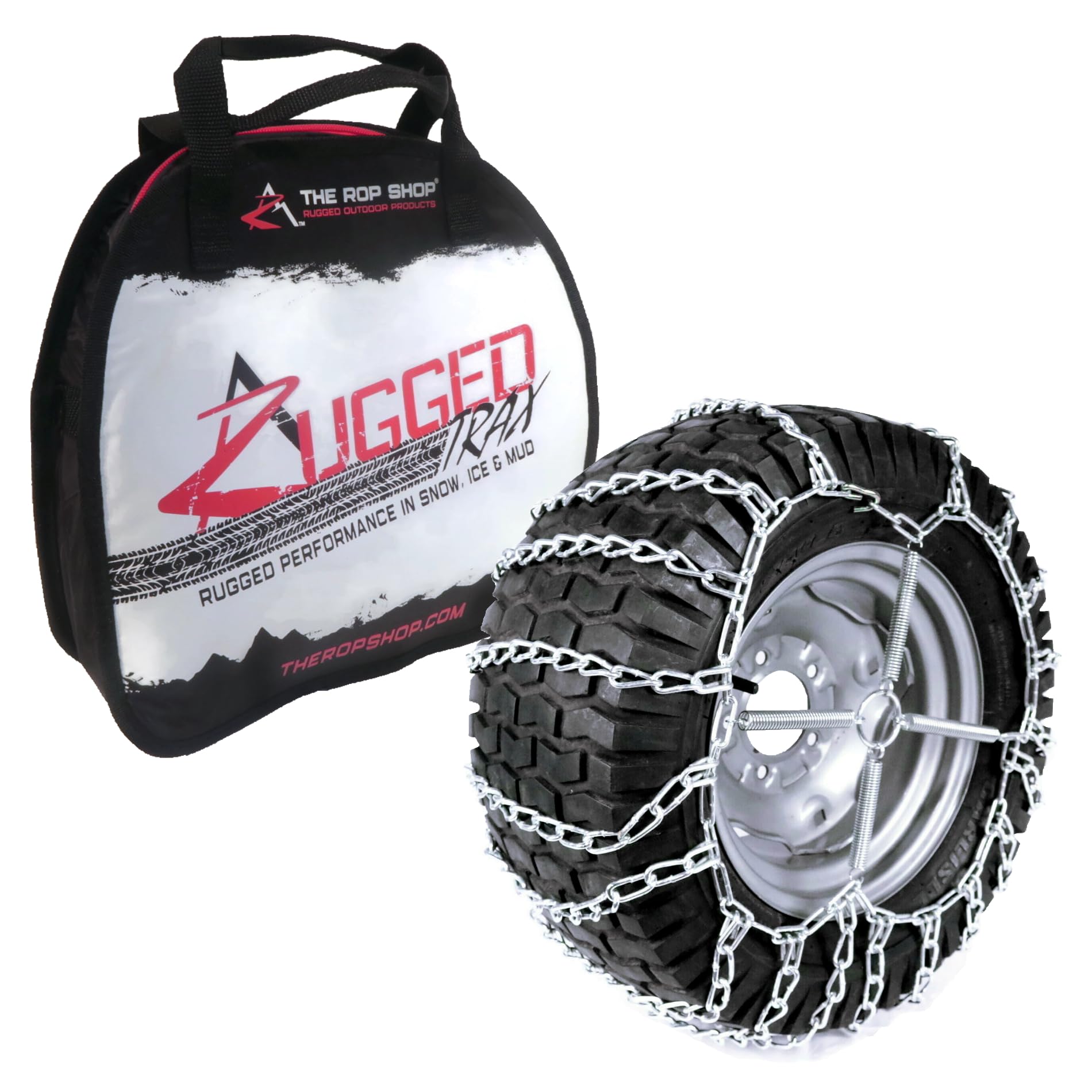 The Rop Shop | Pair Of 2 Link Tire Chains & Tensioners 14X5.5X5 For Snow Blowers, Lawn & Garden Tractors, Mowers & Riders, Utv, Atv, 4-Wheelers, Utility Vehicles