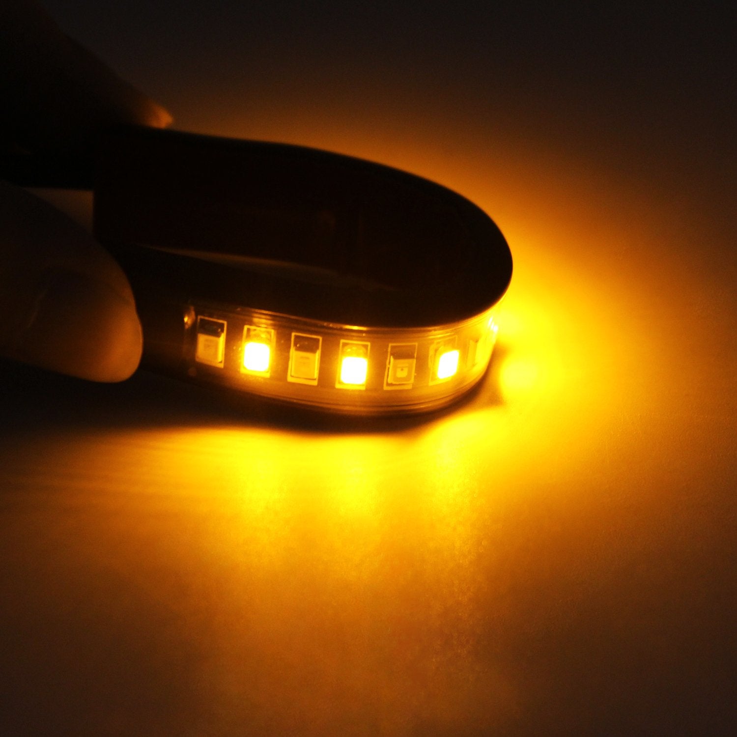 FXC 2x Flexible LED Turn Signal Tail Brake Light for Motorcycle ATV Car RV, Amber Red, Model 8542089082
