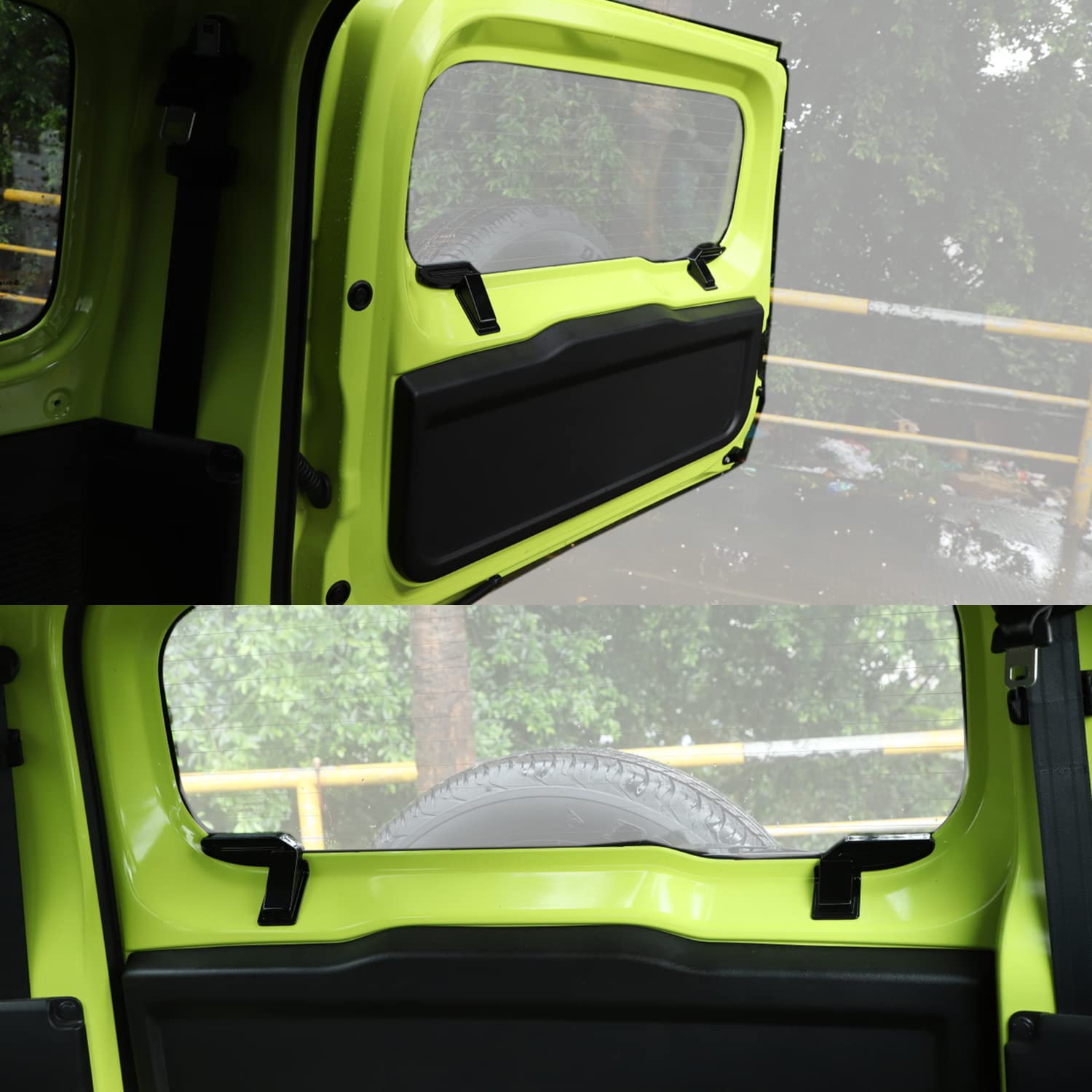 Yoctm 2Pcs Abs Rear Windshield Heating Wire Protection Cover For Suzuki Jimny 2019 2020 2021 2022 2023 Jb64 Jb74W Black Protecto