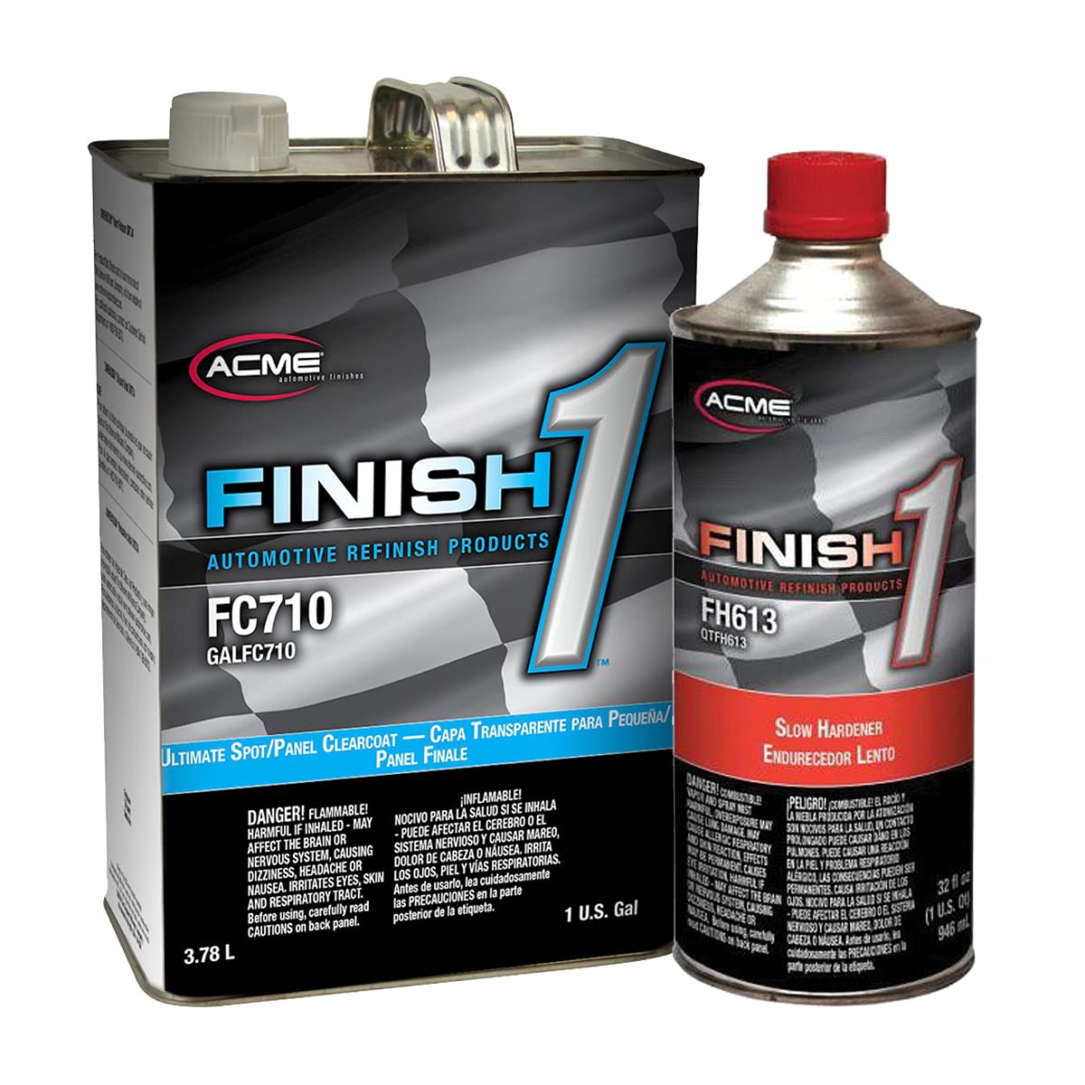 acme Finish 1 Ultimate VOC Spot/Panel Gloss Clearcoat Kit | High Solids, Urethane Clear Coat for Spot and Multi Panel Repairs, 1