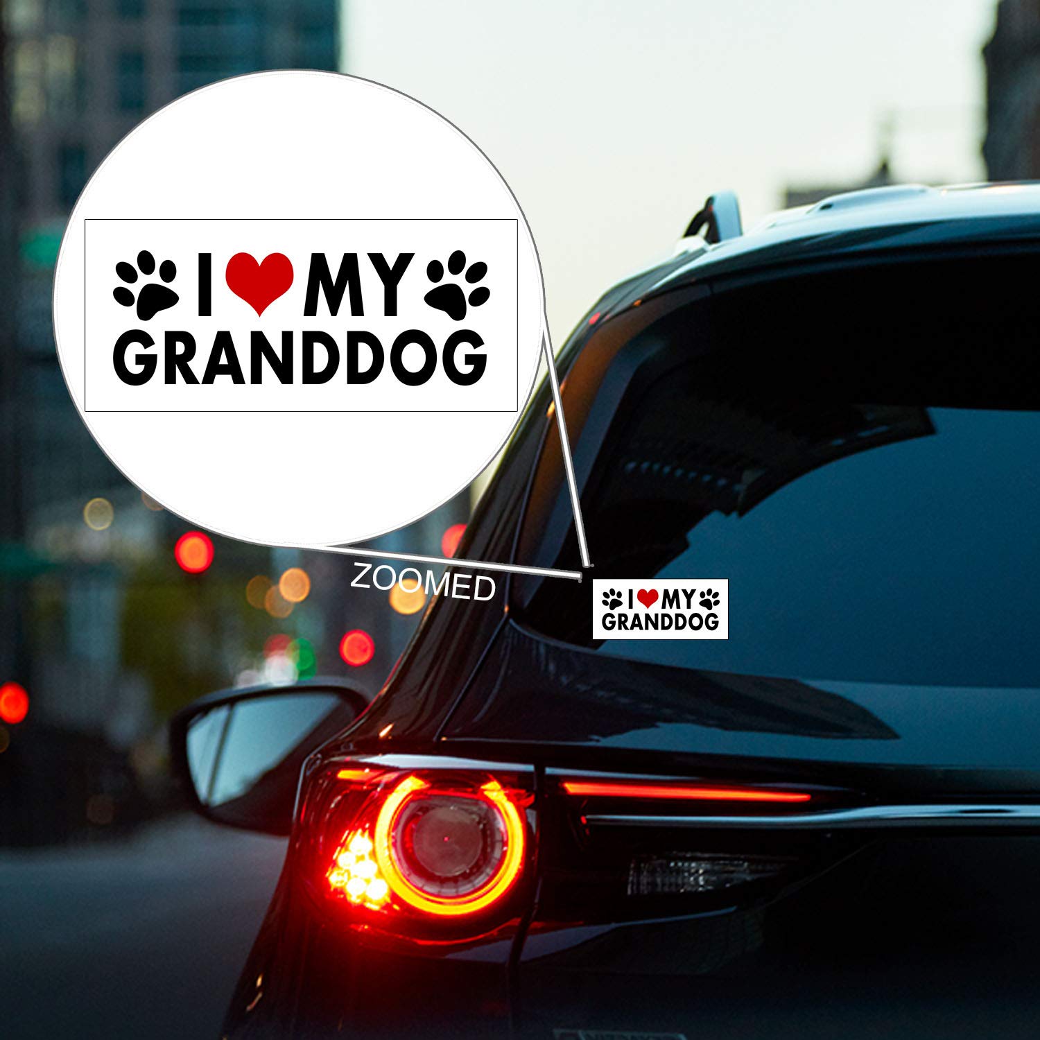 Witnystore I Love My Granddog Sticker - Multisurface Decal - Durable And Waterproof Dog Lover Stickers For Cars Trucks Rvs Windo